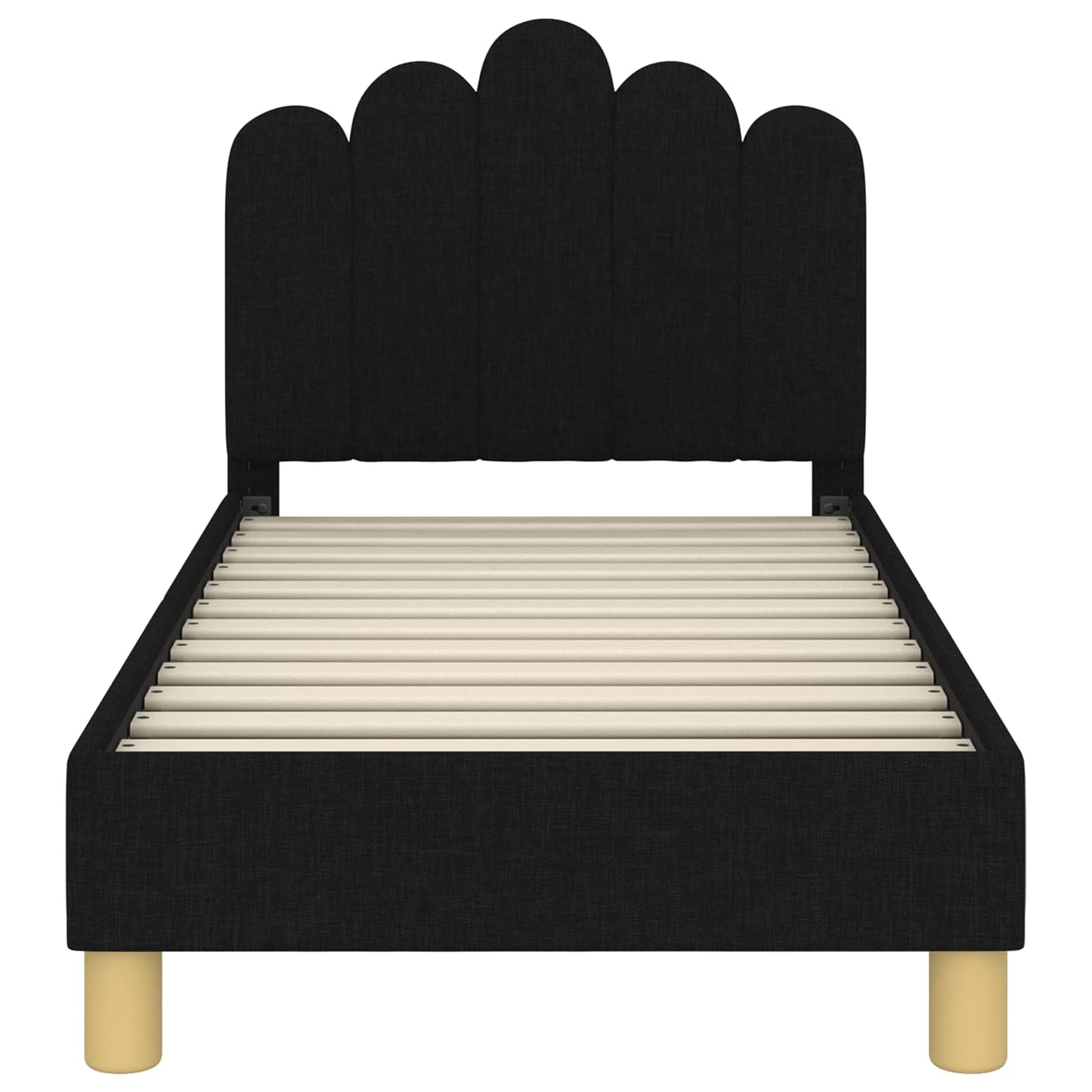 Peuterbedframe met hoofdbord Zwart 70 x 140 cm Stof is nu te koop bij PeponiXL, paradijselijk wonen!