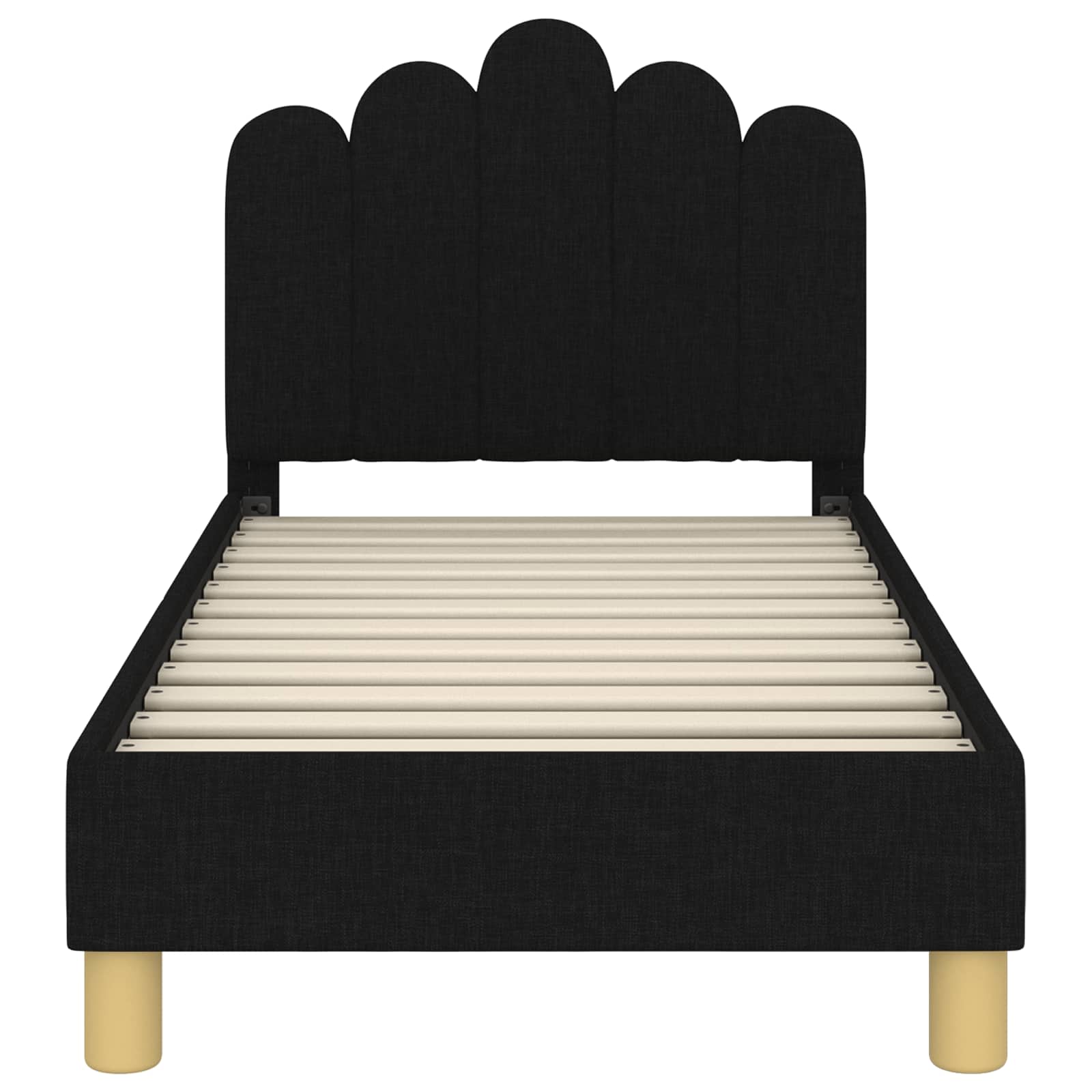 Peuterbedframe met hoofdbord Zwart 70 x 140 cm Stof is nu te koop bij PeponiXL, paradijselijk wonen!