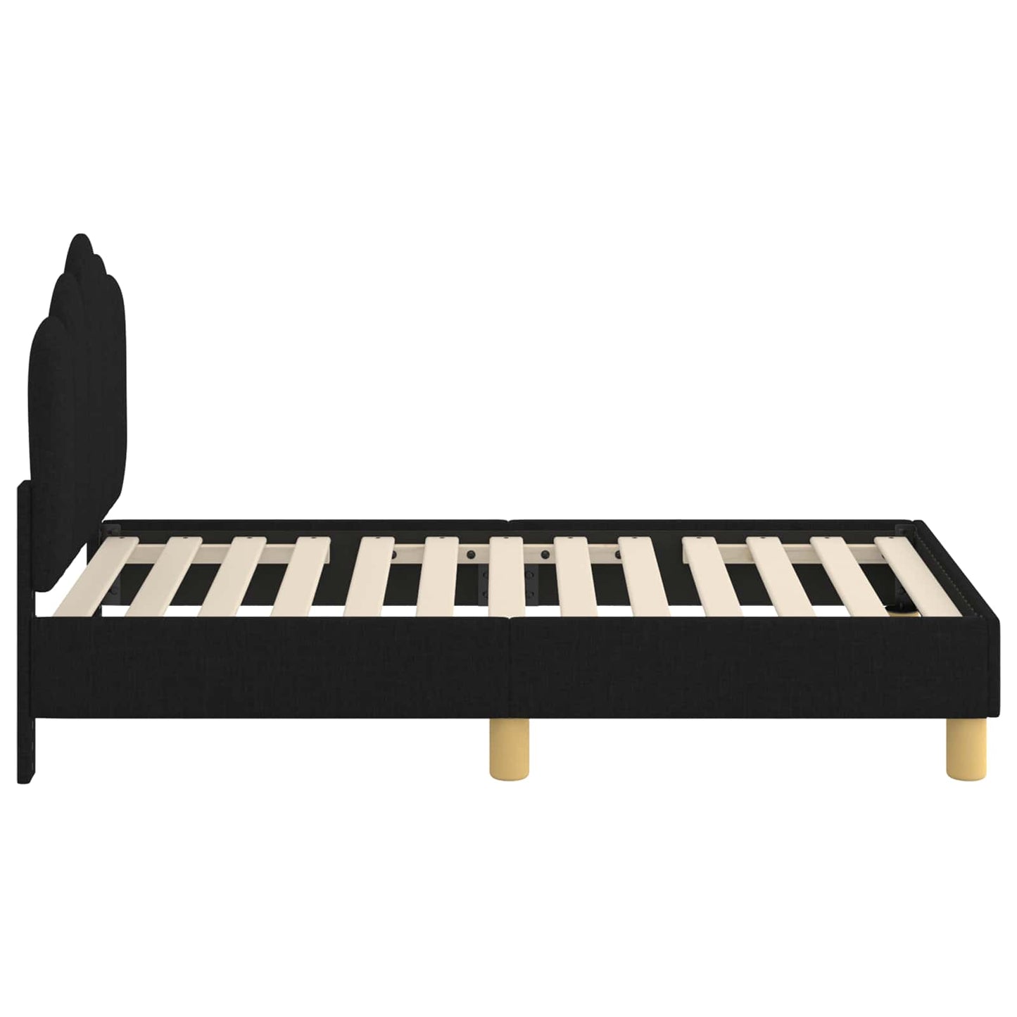 Peuterbedframe met hoofdbord Zwart 70 x 140 cm Stof is nu te koop bij PeponiXL, paradijselijk wonen!