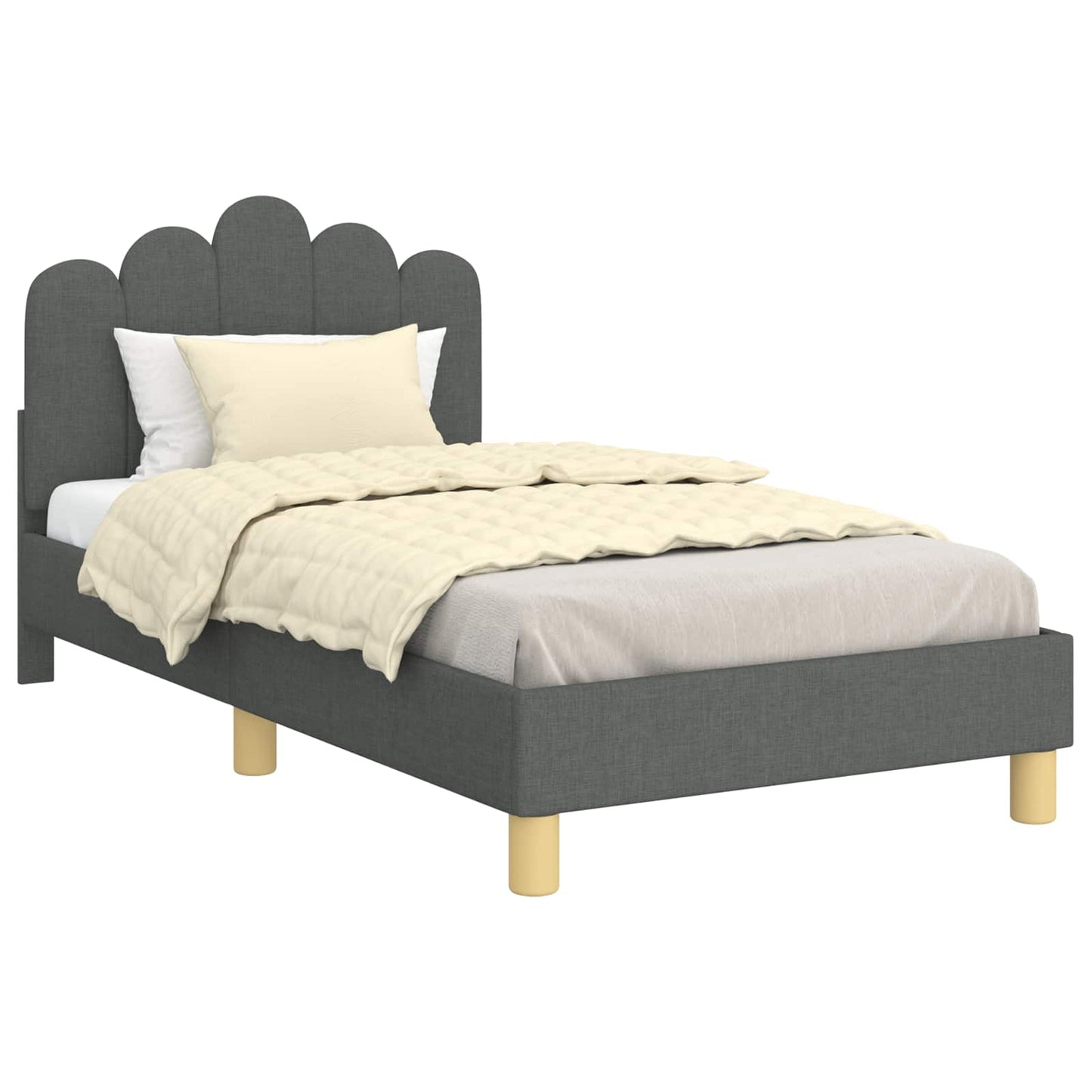 Bedframe voor kinderen met hoofdbord Donkergrijs 80 x 160 cm is nu te koop bij PeponiXL, paradijselijk wonen!