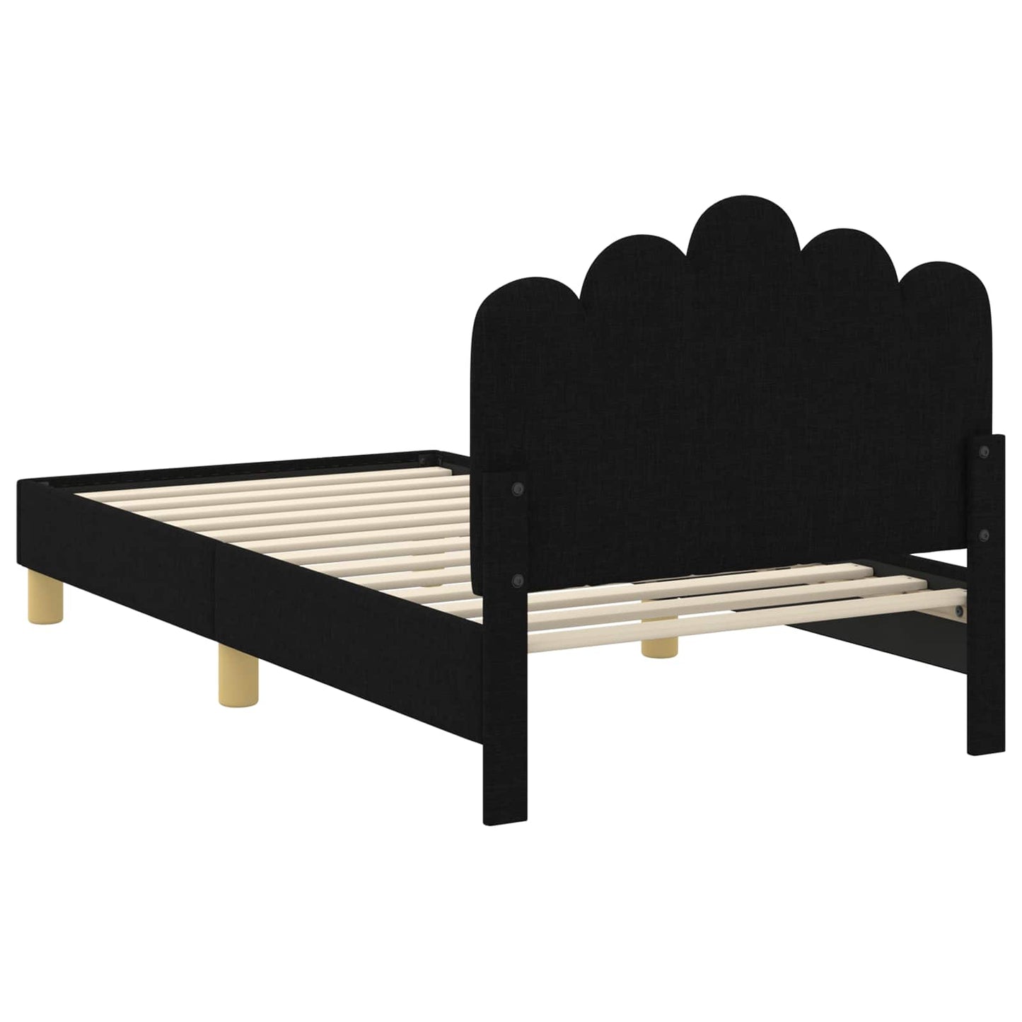 Bedframe voor kinderen met hoofdbord Zwart 80 x 160 cm Stof is nu te koop bij PeponiXL, paradijselijk wonen!