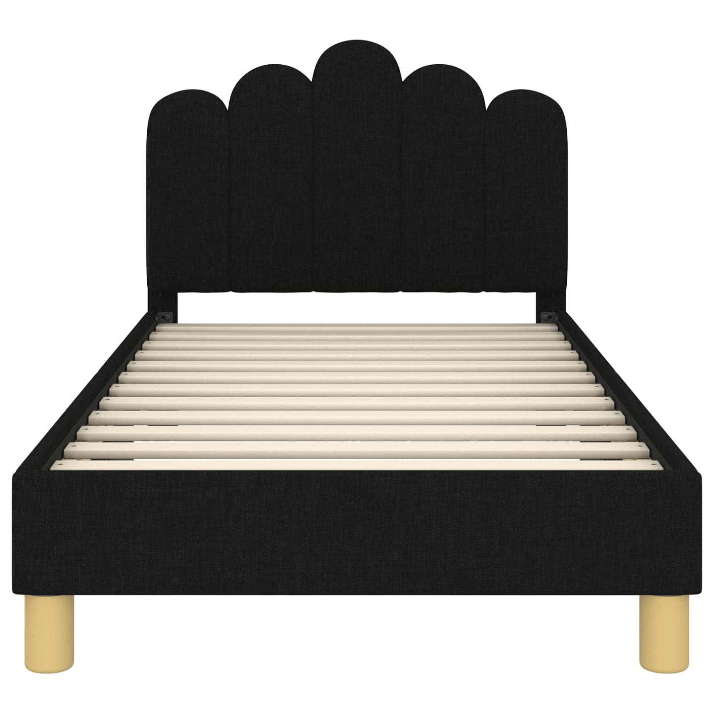 Bedframe voor kinderen met hoofdbord Zwart 80 x 160 cm Stof is nu te koop bij PeponiXL, paradijselijk wonen!