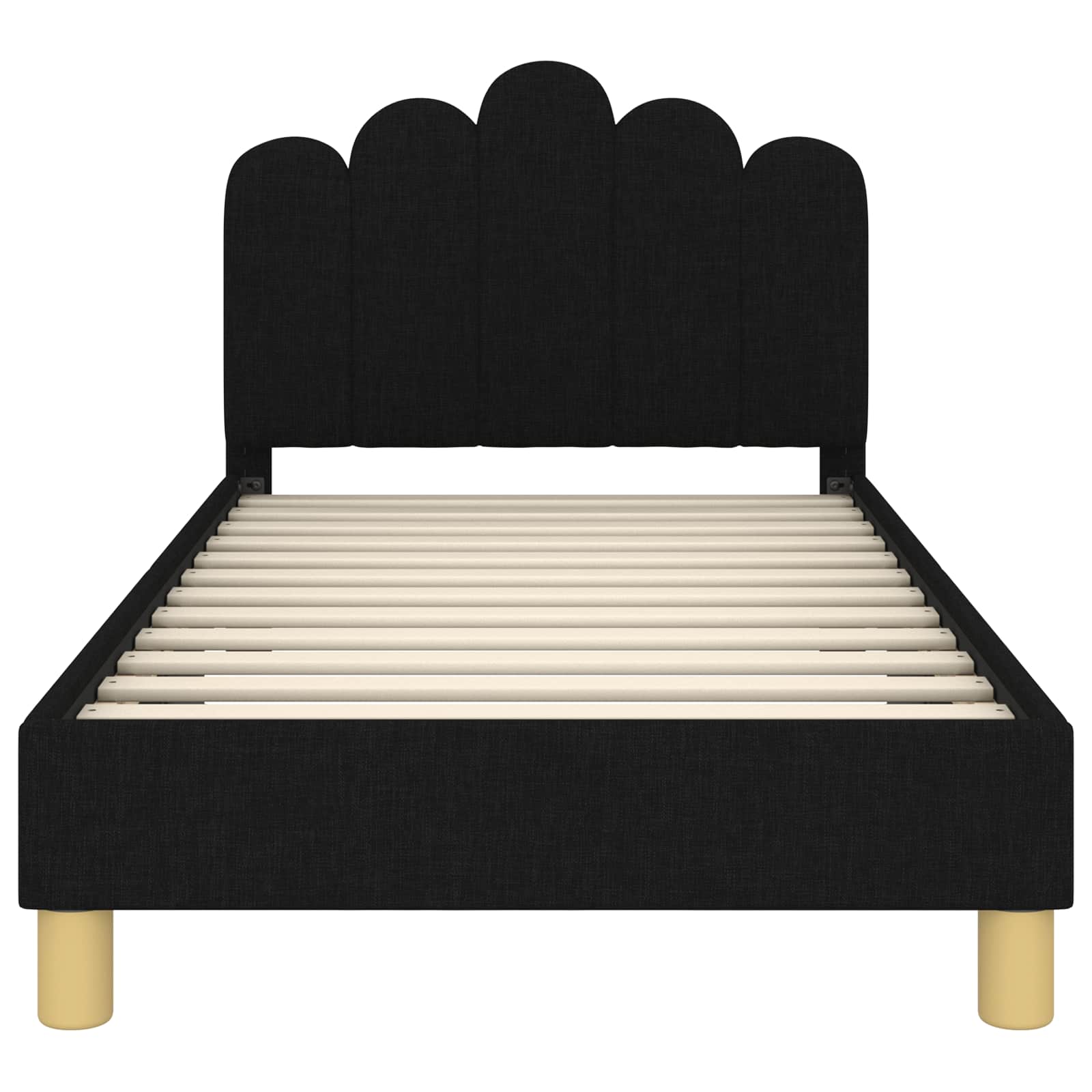 Bedframe voor kinderen met hoofdbord Zwart 80 x 160 cm Stof is nu te koop bij PeponiXL, paradijselijk wonen!