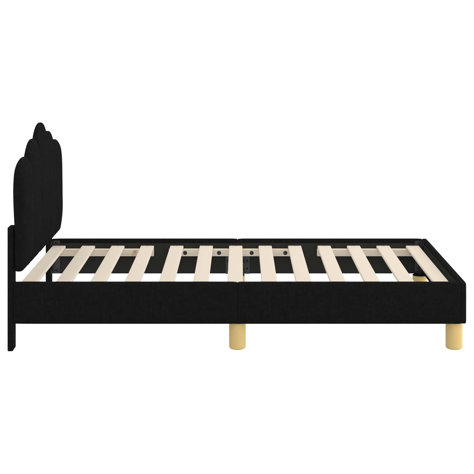 Bedframe voor kinderen met hoofdbord Zwart 80 x 160 cm Stof is nu te koop bij PeponiXL, paradijselijk wonen!