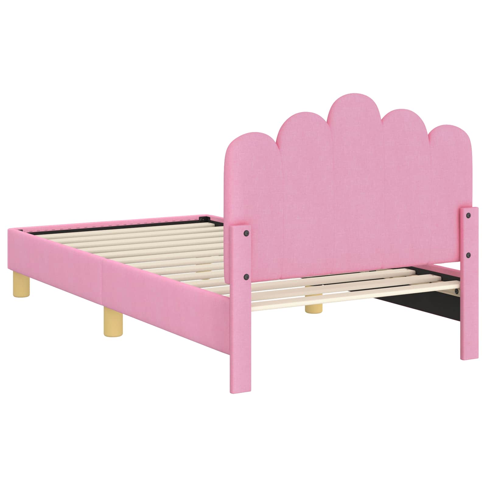 Bedframe voor kinderen met hoofdbord Roze 80 x 160 cm Stof is nu te koop bij PeponiXL, paradijselijk wonen!