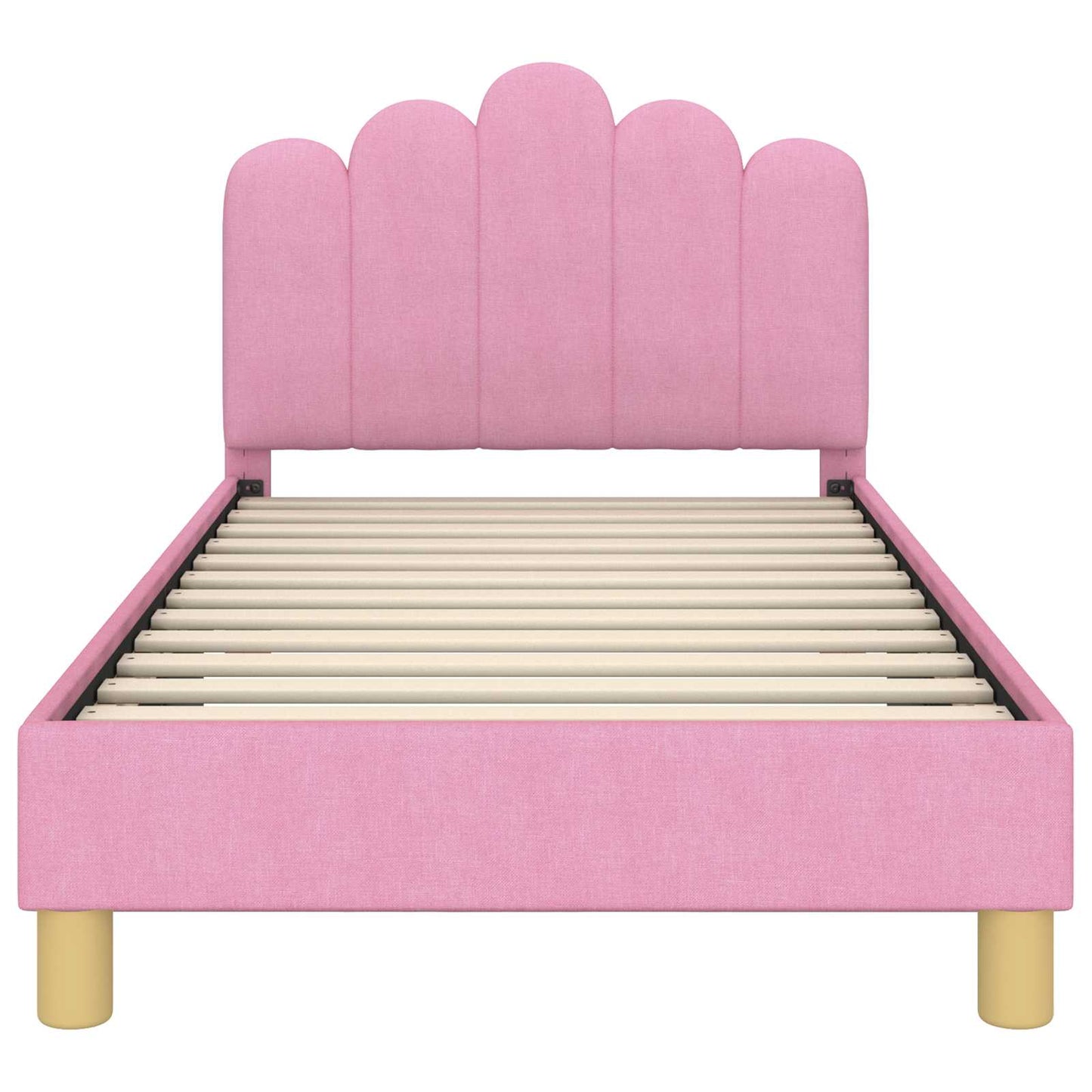 Bedframe voor kinderen met hoofdbord Roze 80 x 160 cm Stof is nu te koop bij PeponiXL, paradijselijk wonen!