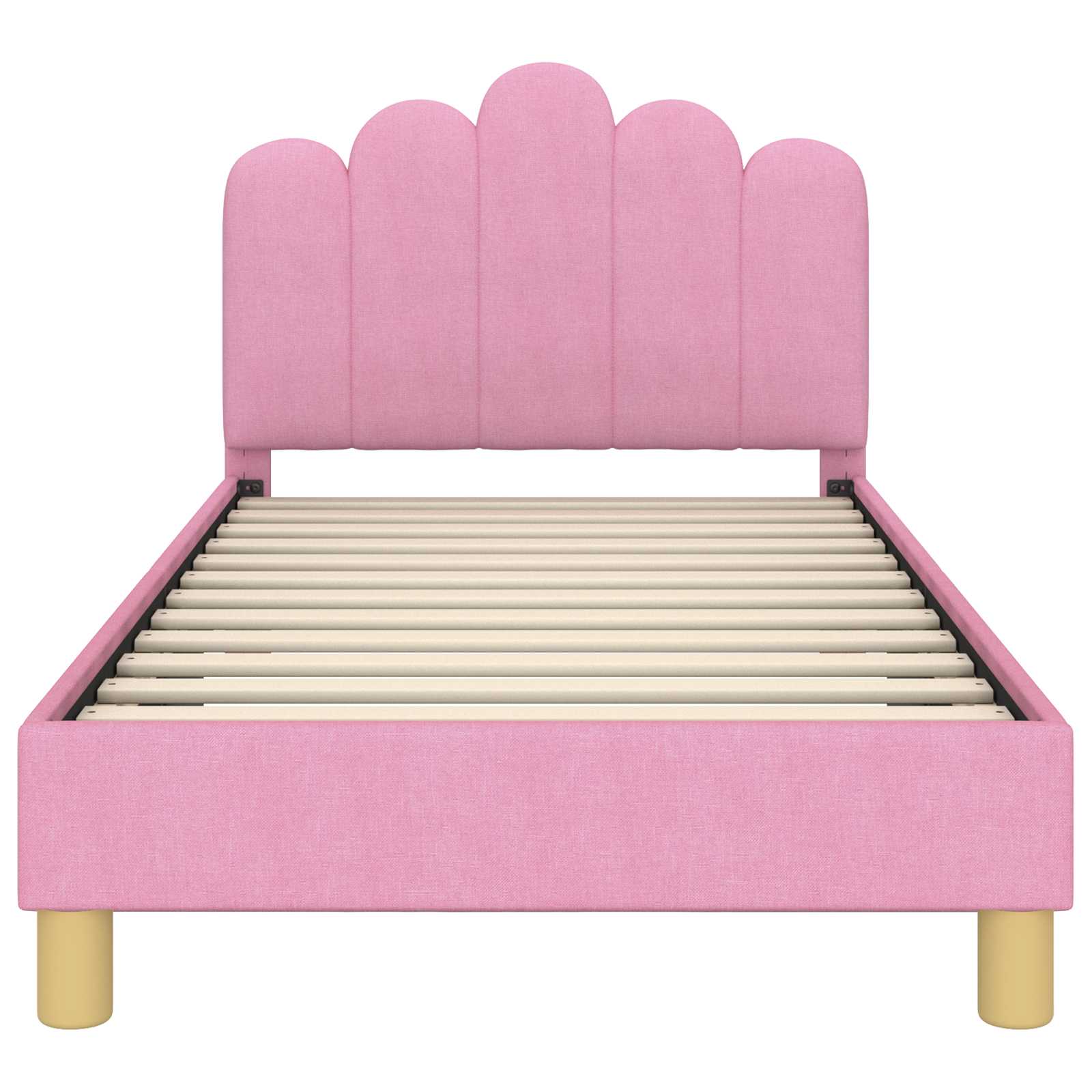 Bedframe voor kinderen met hoofdbord Roze 80 x 160 cm Stof is nu te koop bij PeponiXL, paradijselijk wonen!