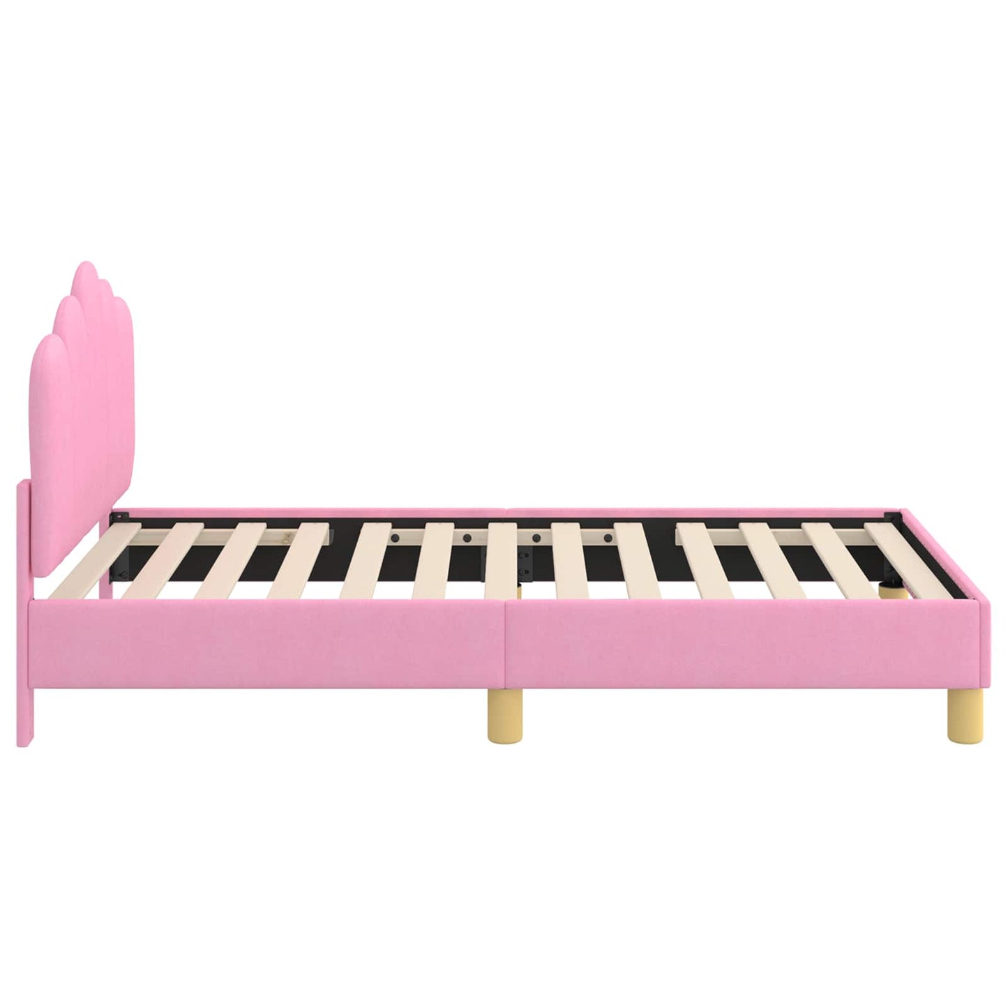 Bedframe voor kinderen met hoofdbord Roze 80 x 160 cm Stof is nu te koop bij PeponiXL, paradijselijk wonen!