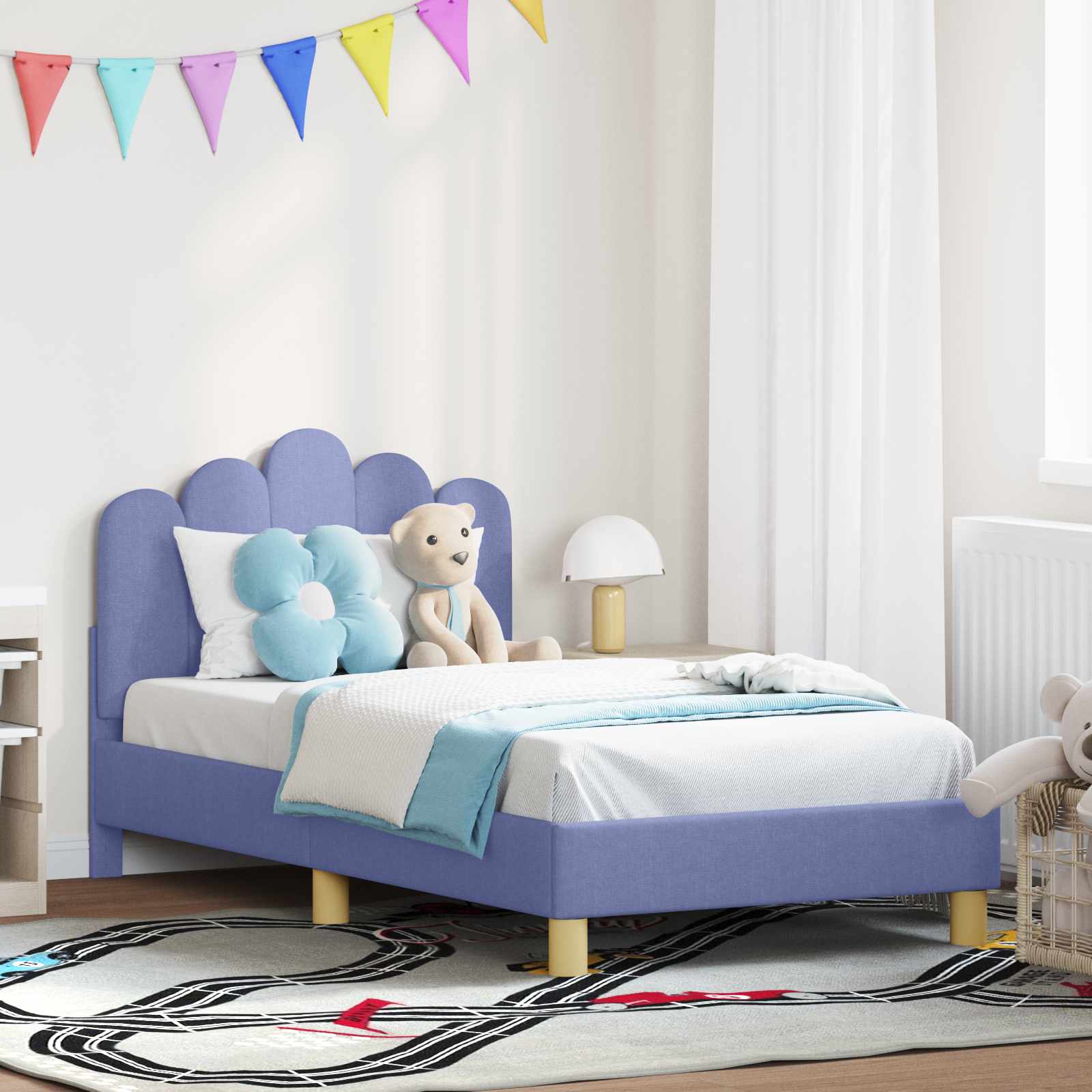 Bedframe voor kinderen met hoofdbord Jeans Blauw 80 x 160 cm is nu te koop bij PeponiXL, paradijselijk wonen!