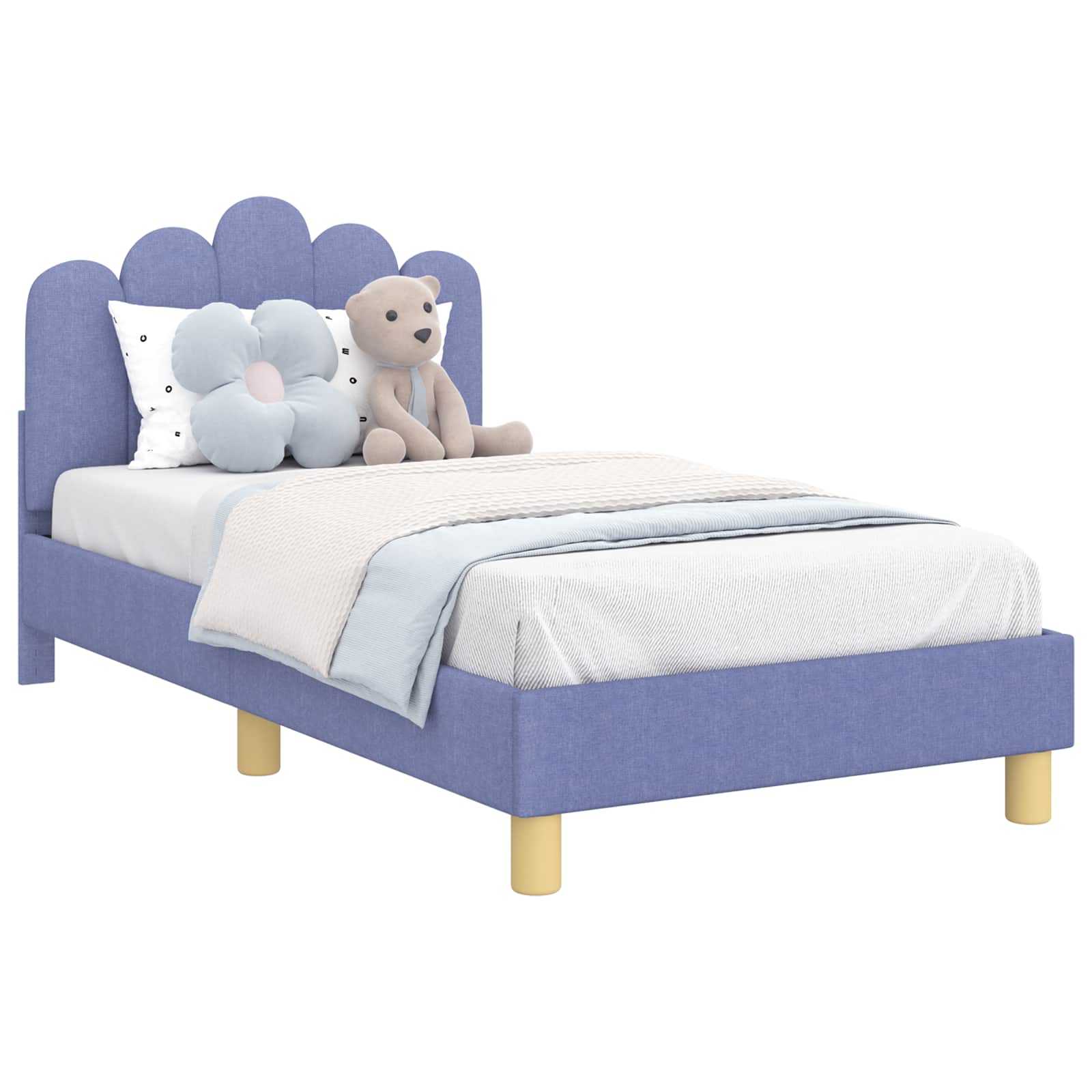 Bedframe voor kinderen met hoofdbord Jeans Blauw 80 x 160 cm is nu te koop bij PeponiXL, paradijselijk wonen!