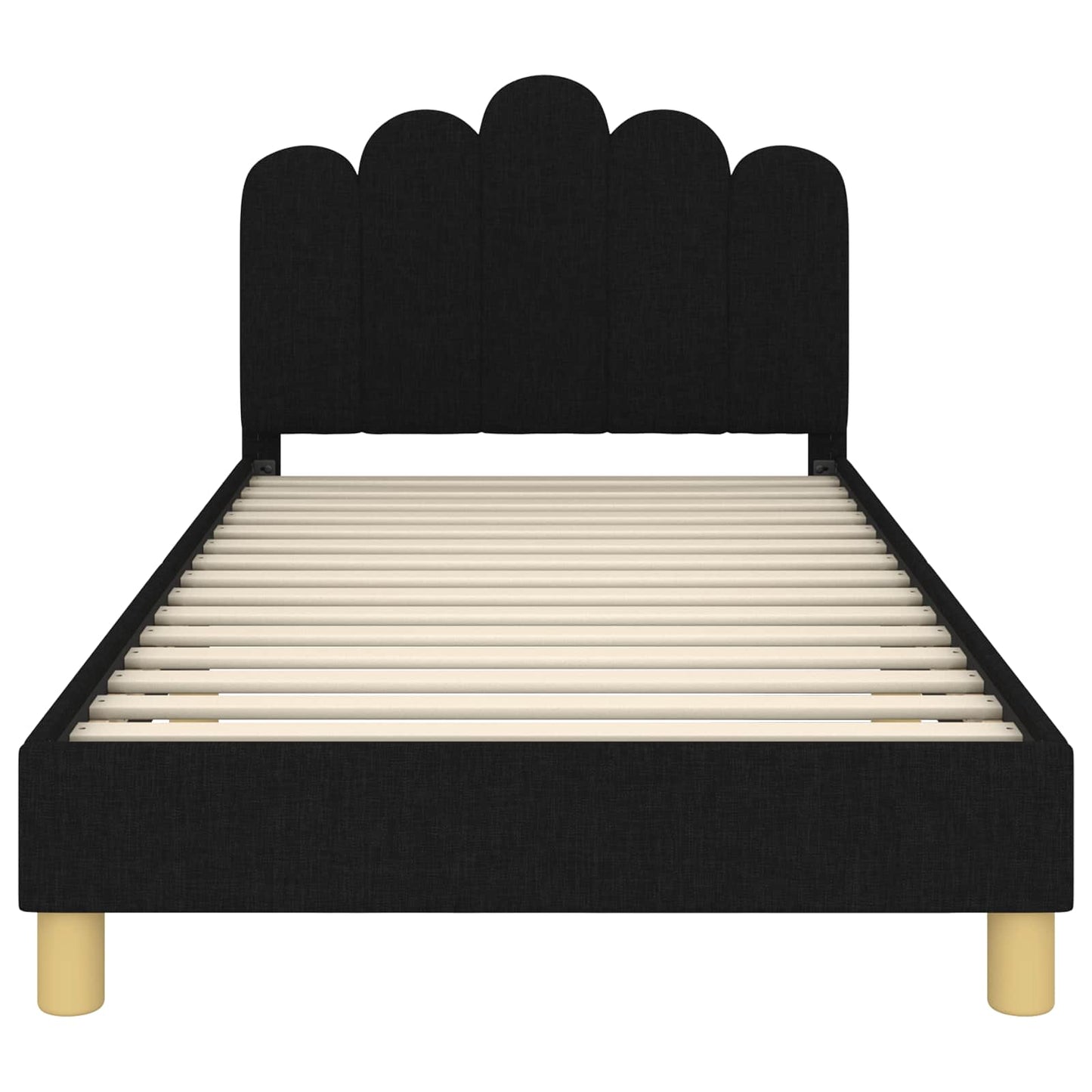 Bedframe voor kinderen met hoofdbord Zwart 80 x 200 cm Stof is nu te koop bij PeponiXL, paradijselijk wonen!