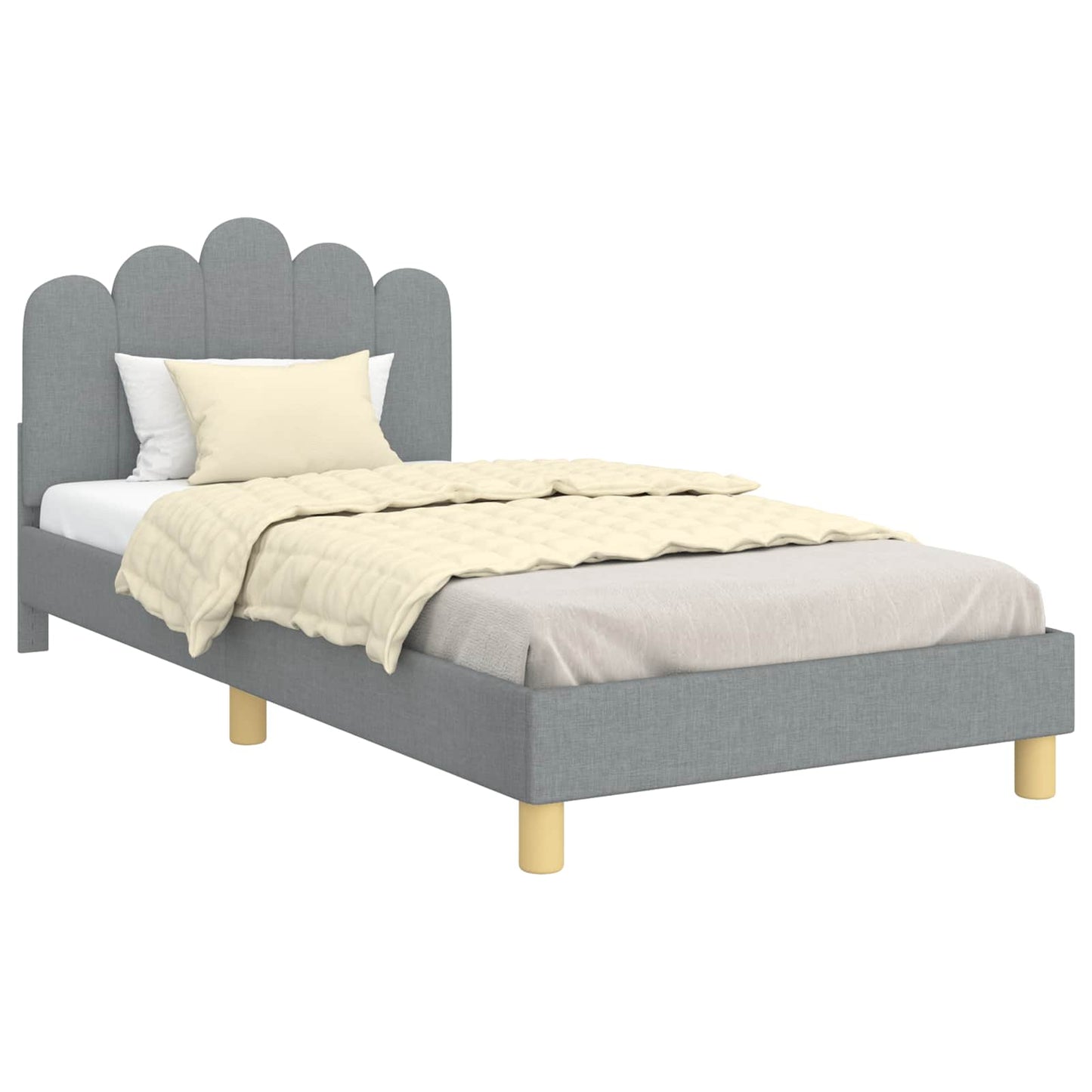 Bedframe voor kinderen met hoofdbord Lichtgrijs 90 x 200 cm is nu te koop bij PeponiXL, paradijselijk wonen!