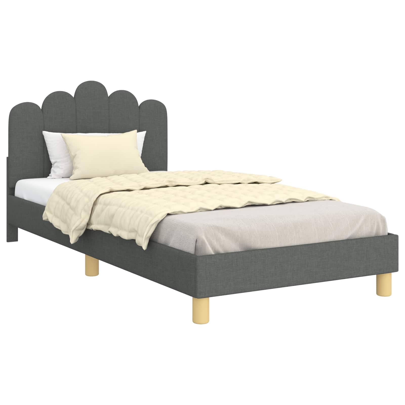 Bedframe voor kinderen met hoofdbord Donkergrijs 90 x 200 cm is nu te koop bij PeponiXL, paradijselijk wonen!