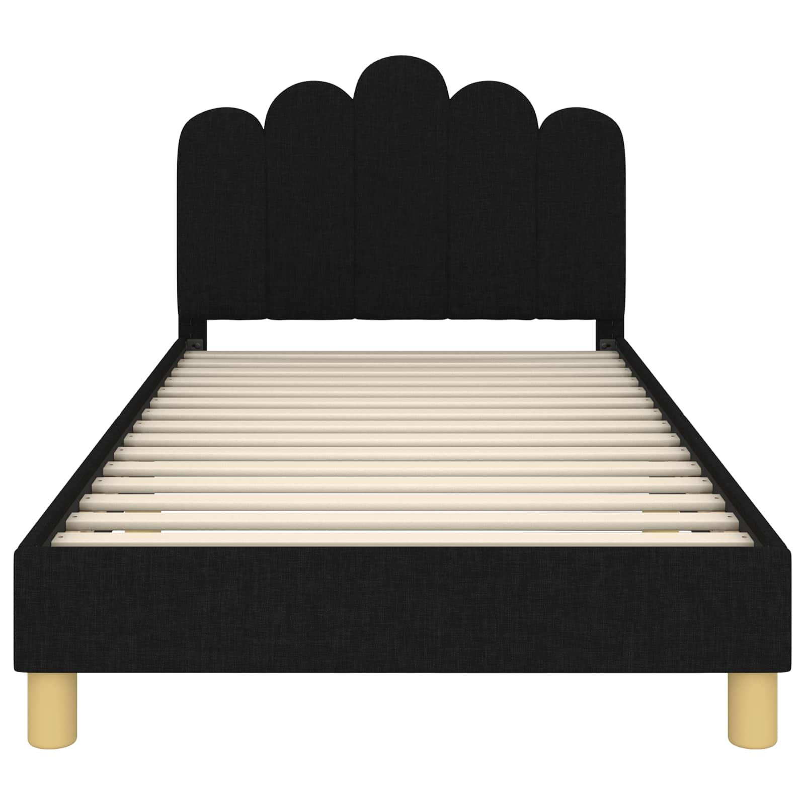 Bedframe voor kinderen met hoofdbord Zwart 90 x 200 cm Stof is nu te koop bij PeponiXL, paradijselijk wonen!