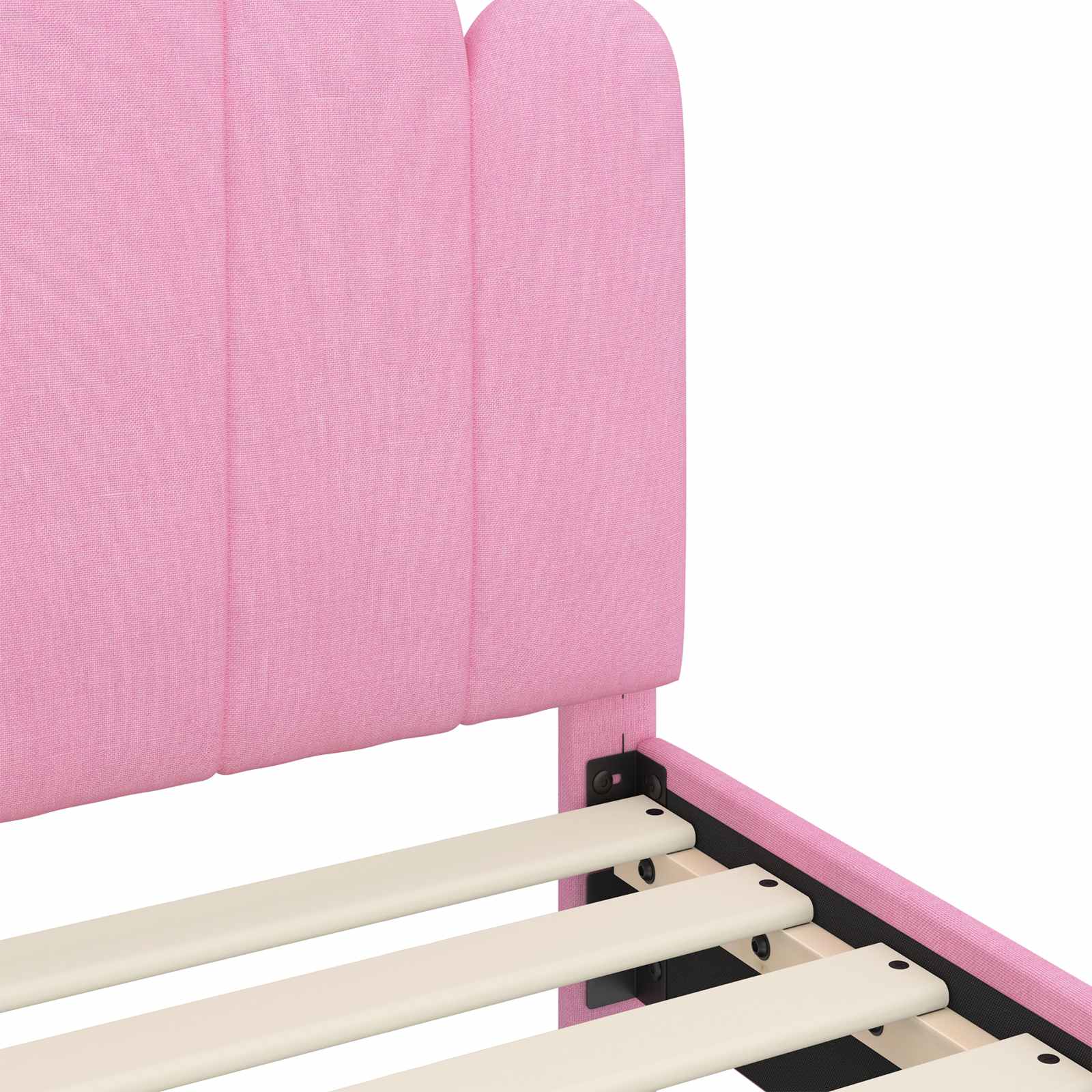 Bedframe voor kinderen met hoofdbord Roze 90 x 200 cm Stof is nu te koop bij PeponiXL, paradijselijk wonen!
