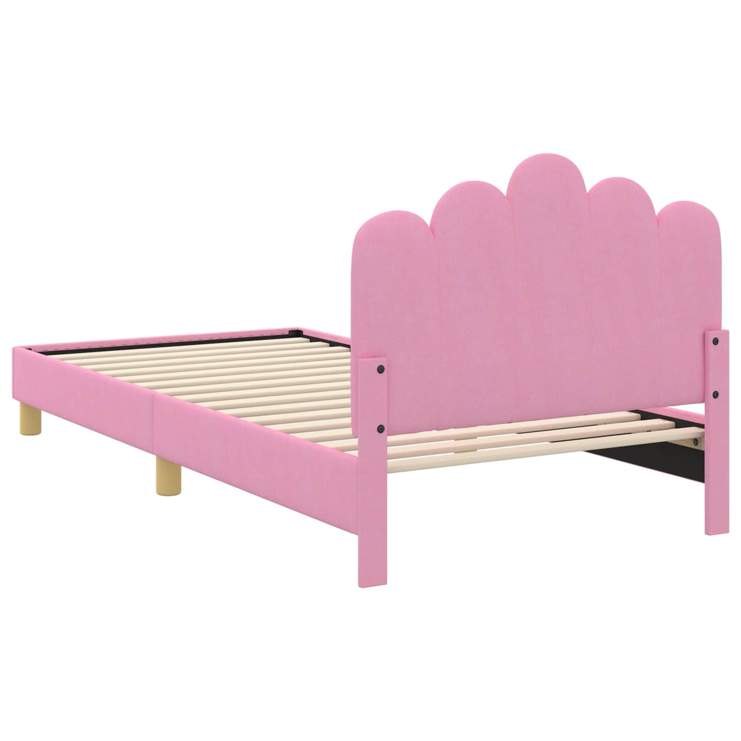 Bedframe voor kinderen met hoofdbord Roze 90 x 200 cm Stof is nu te koop bij PeponiXL, paradijselijk wonen!