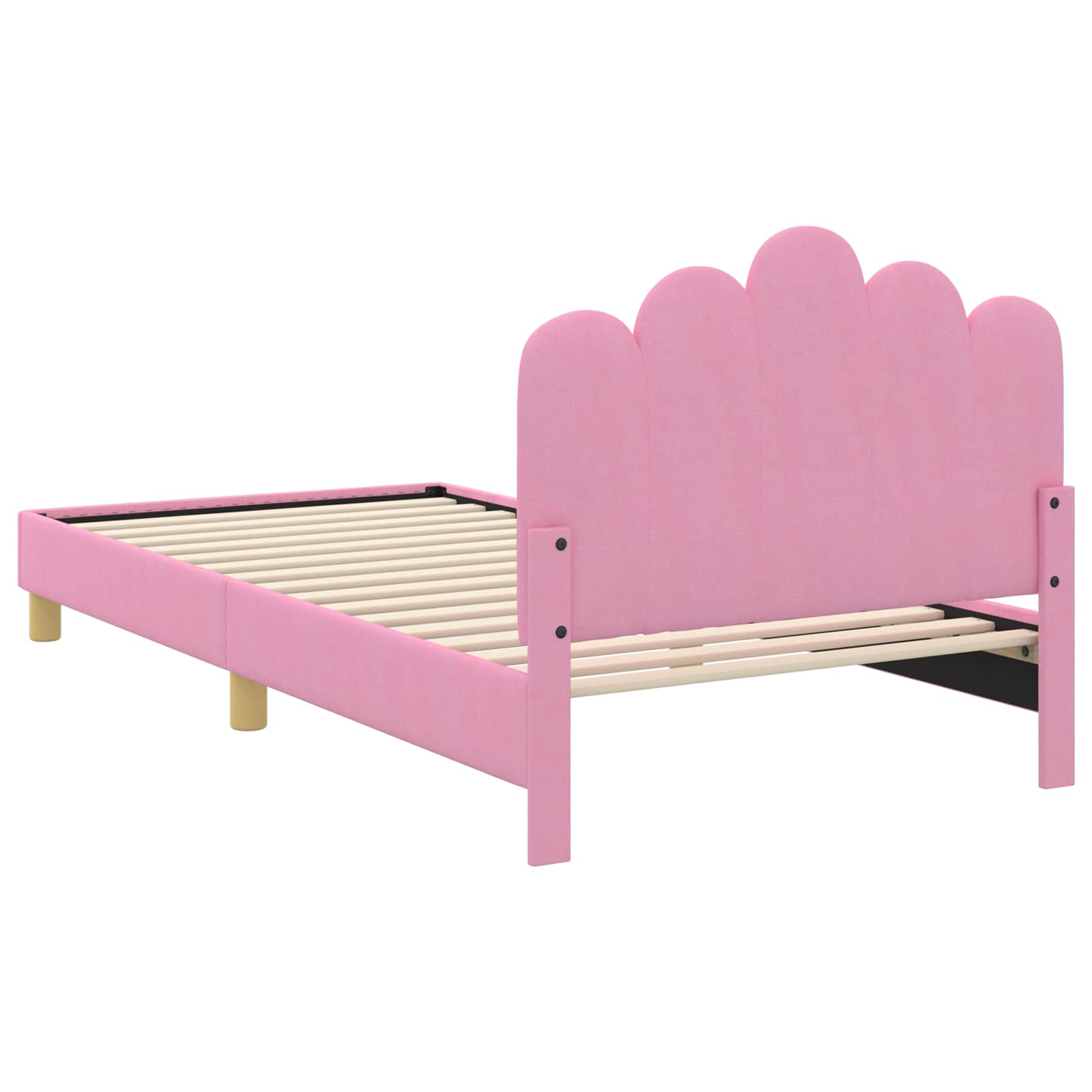 Bedframe voor kinderen met hoofdbord Roze 90 x 200 cm Stof is nu te koop bij PeponiXL, paradijselijk wonen!
