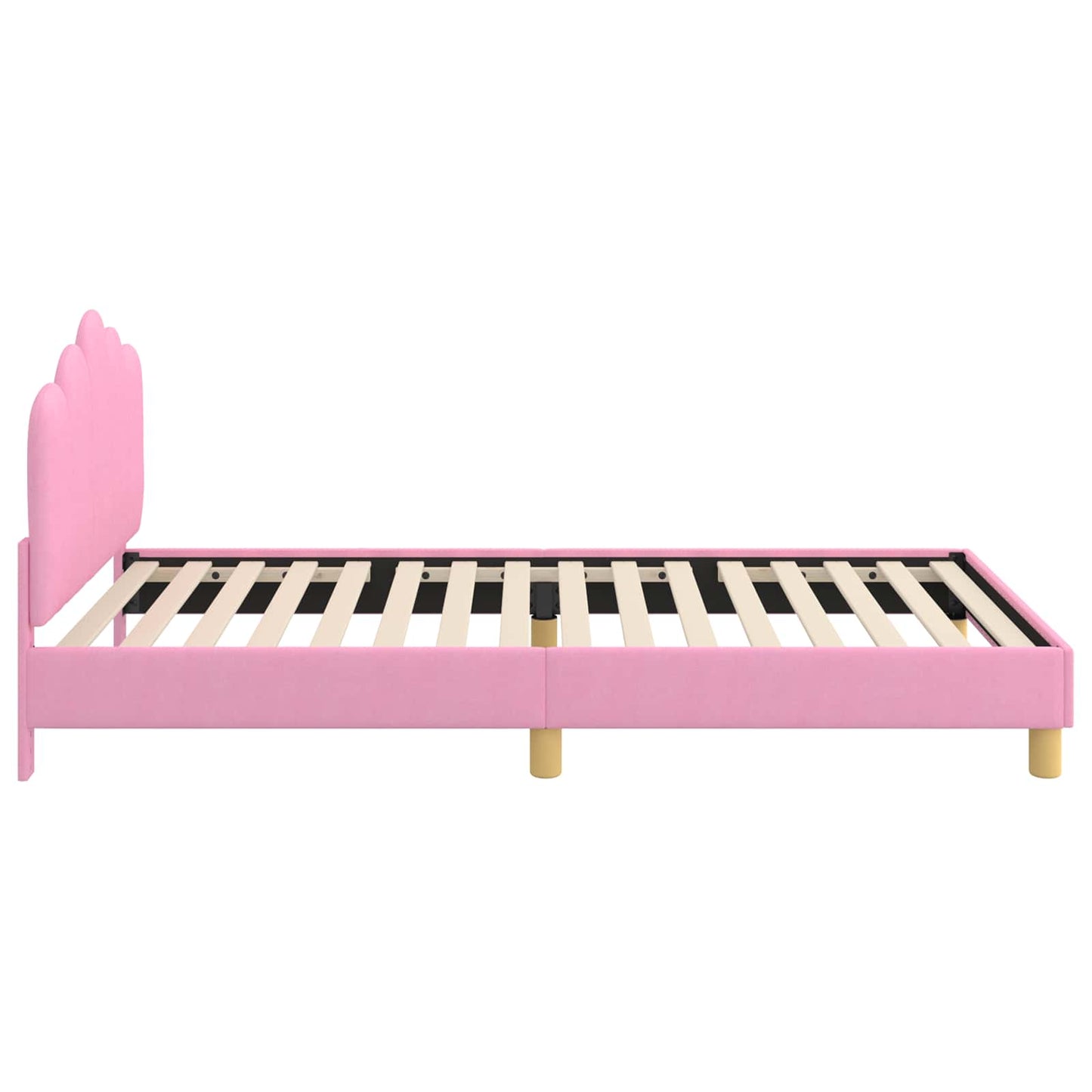 Bedframe voor kinderen met hoofdbord Roze 90 x 200 cm Stof is nu te koop bij PeponiXL, paradijselijk wonen!