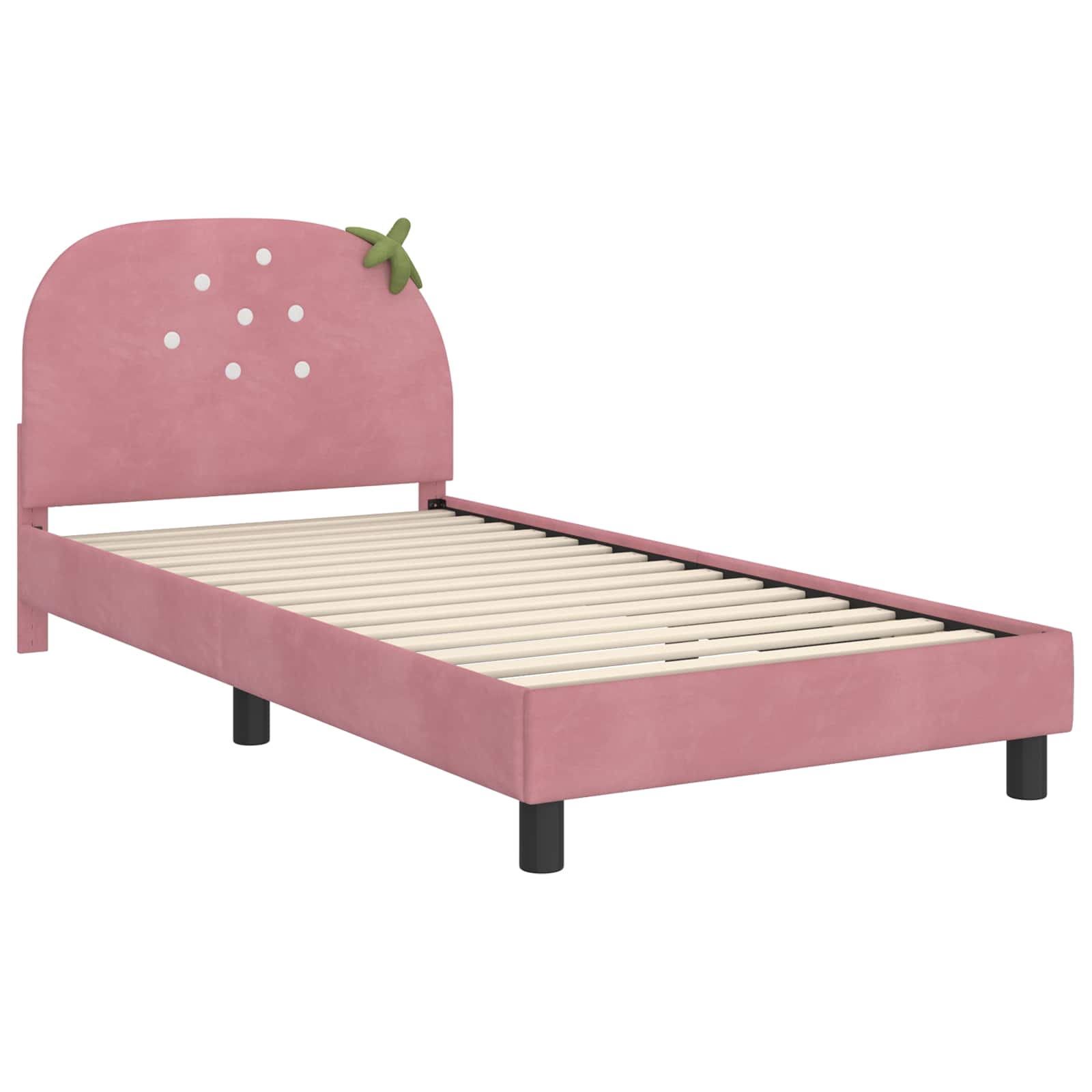 Bedframe voor kinderen met hoofdbord Roze 80 x 200 cm Fluweel is nu te koop bij PeponiXL, paradijselijk wonen!