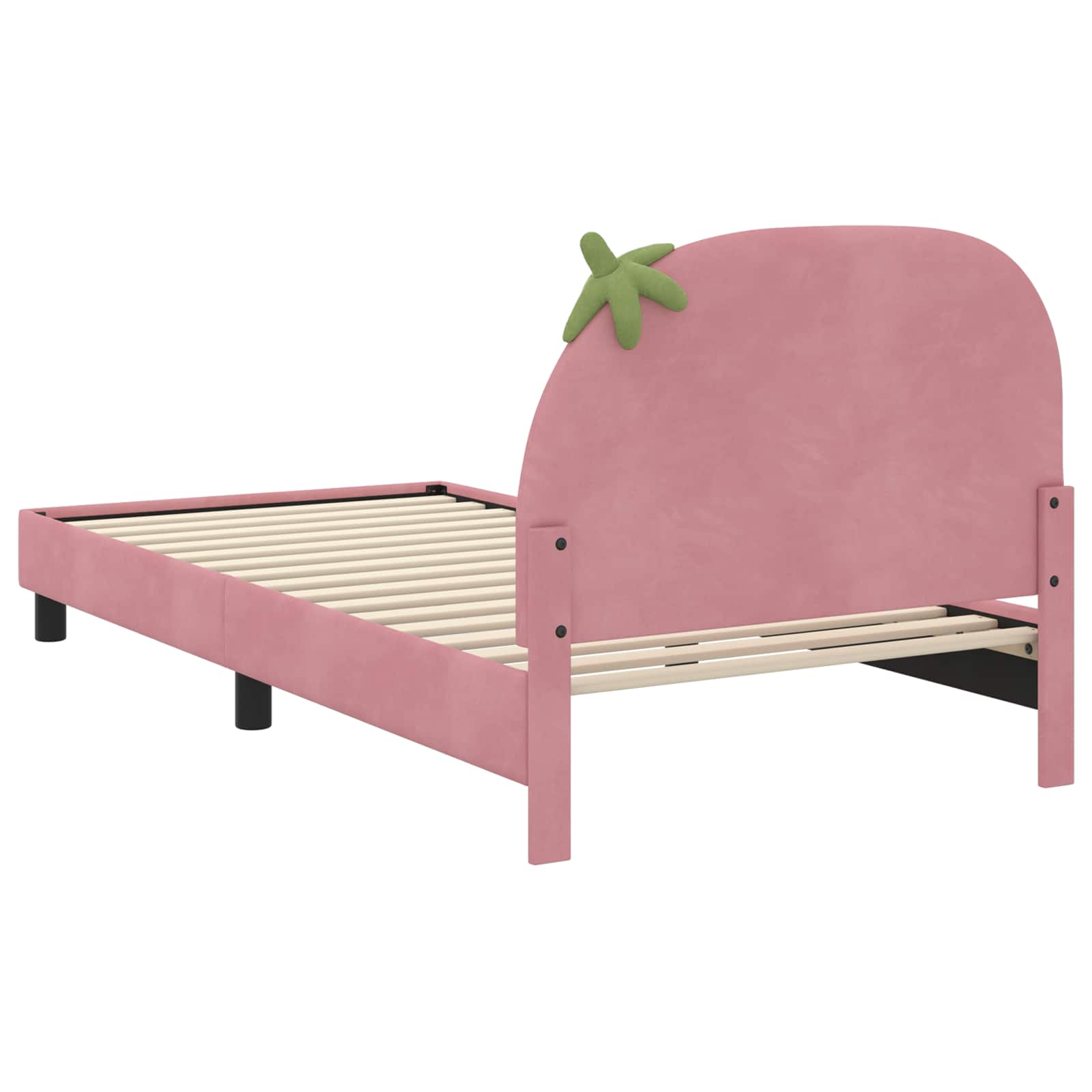 Bedframe voor kinderen met hoofdbord Roze 80 x 200 cm Fluweel is nu te koop bij PeponiXL, paradijselijk wonen!