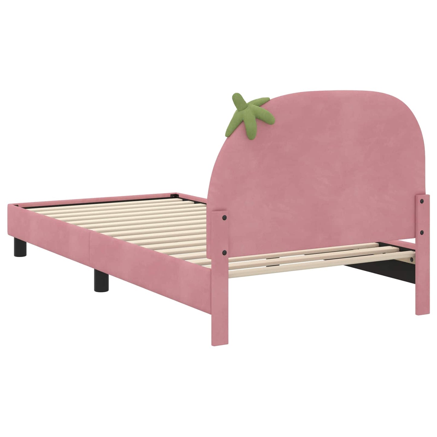 Bedframe voor kinderen met hoofdbord Roze 90 x 200 cm Fluweel is nu te koop bij PeponiXL, paradijselijk wonen!