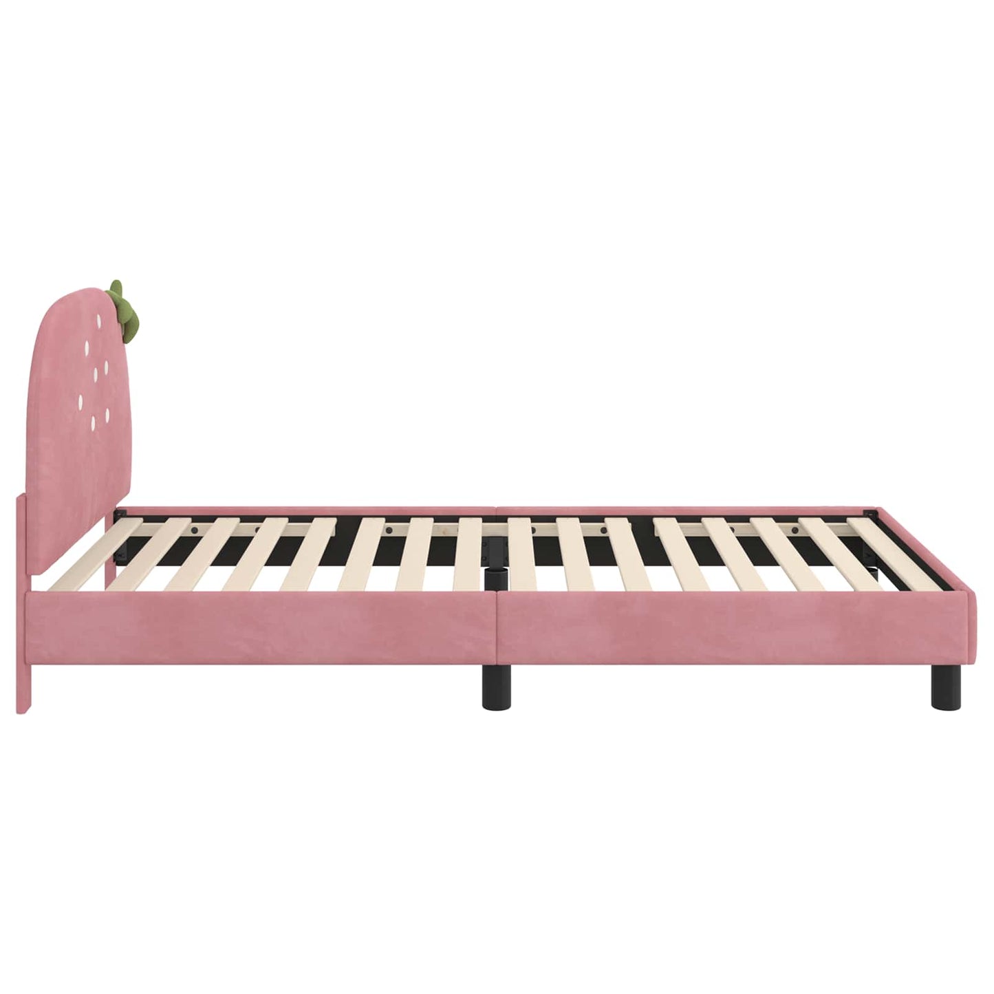 Bedframe voor kinderen met hoofdbord Roze 90 x 200 cm Fluweel is nu te koop bij PeponiXL, paradijselijk wonen!