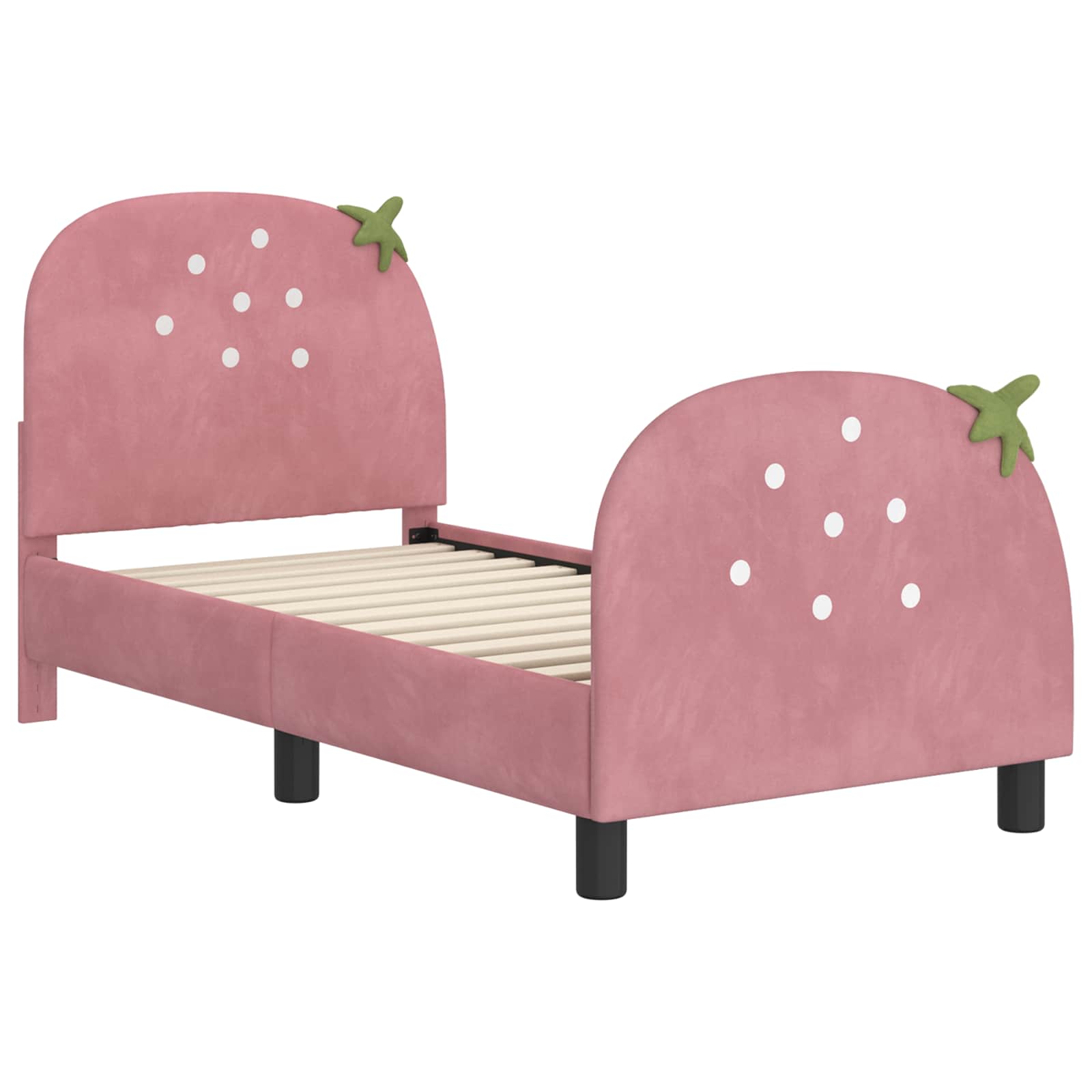 Peuterbedframe met hoofdbord Roze 70 x 140 cm Fluweel is nu te koop bij PeponiXL, paradijselijk wonen!