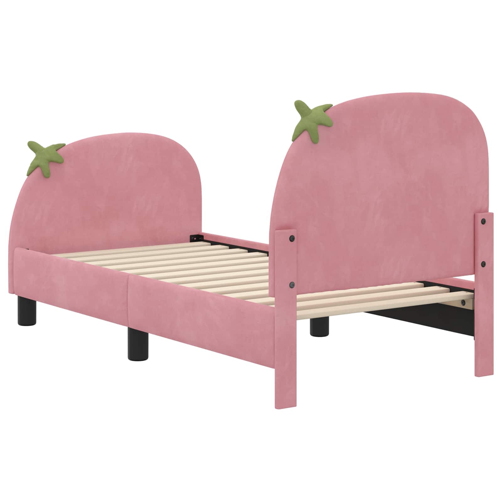 Peuterbedframe met hoofdbord Roze 70 x 140 cm Fluweel is nu te koop bij PeponiXL, paradijselijk wonen!