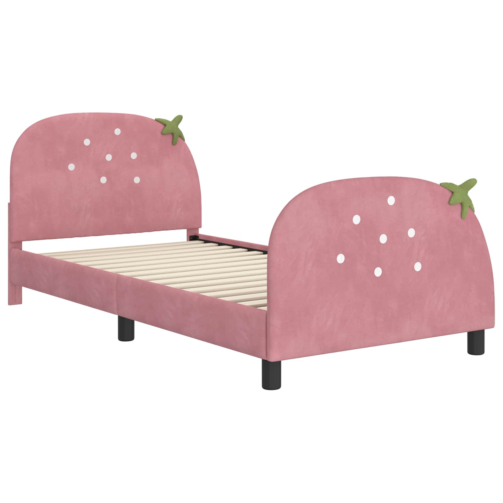 Bedframe voor kinderen met hoofdbord Roze 90 x 190 cm Fluweel is nu te koop bij PeponiXL, paradijselijk wonen!