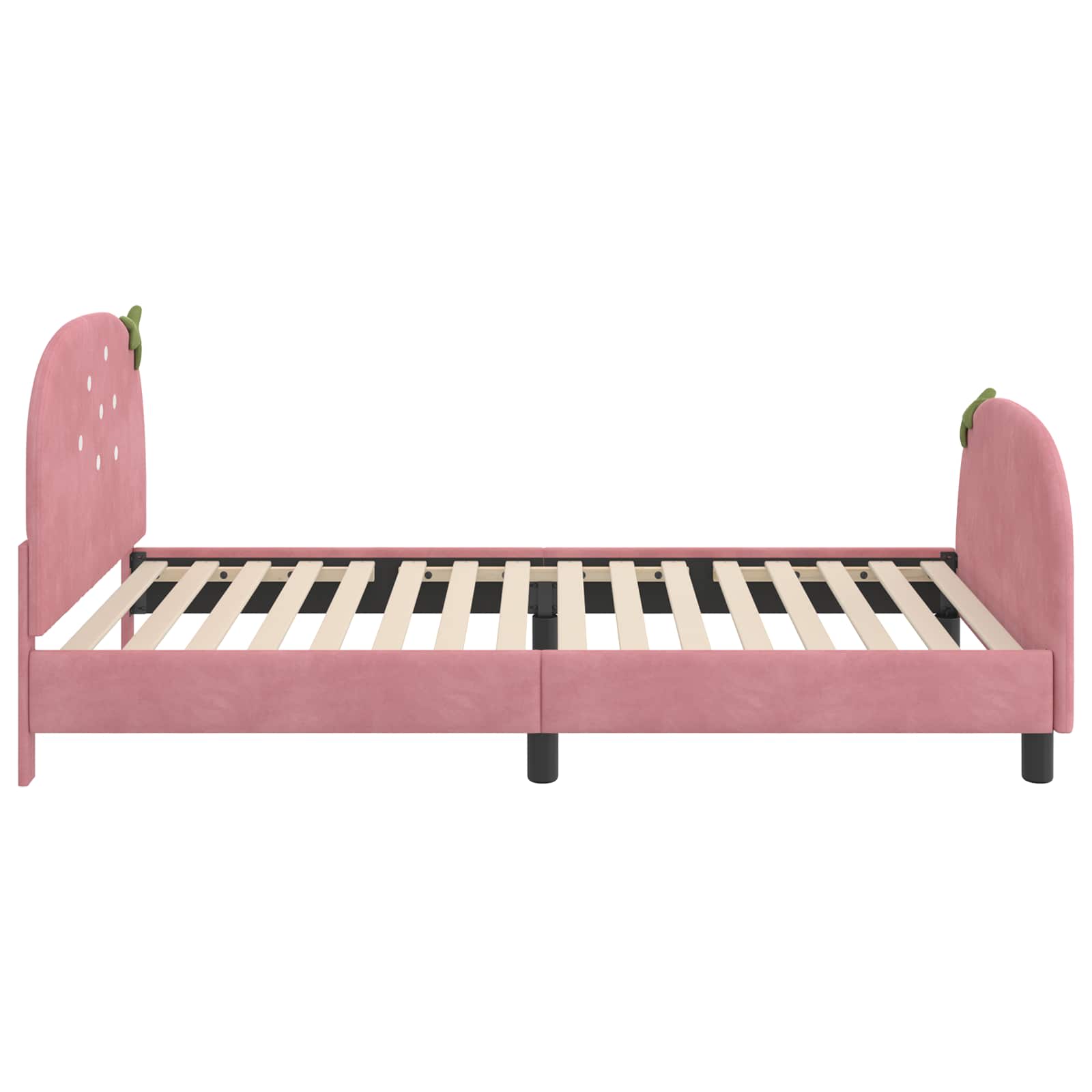Bedframe voor kinderen met hoofdbord Roze 90 x 200 cm Fluweel is nu te koop bij PeponiXL, paradijselijk wonen!