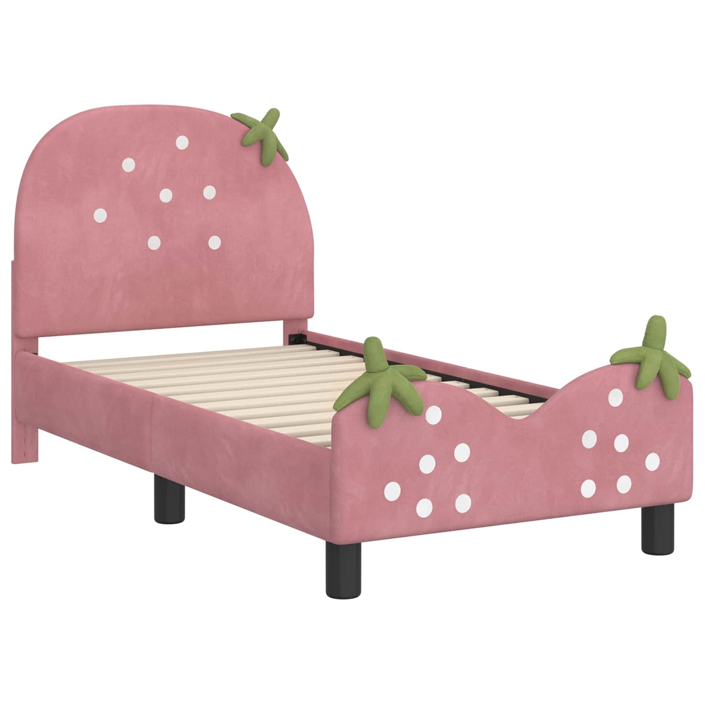 Peuterbedframe met hoofdbord Roze 70 x 140 cm Fluweel is nu te koop bij PeponiXL, paradijselijk wonen!