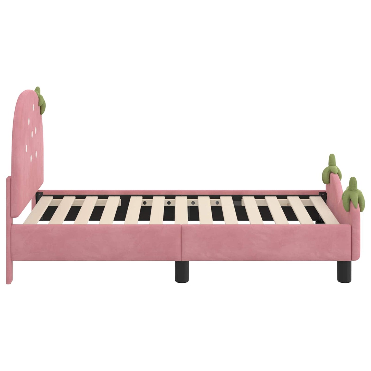 Peuterbedframe met hoofdbord Roze 70 x 140 cm Fluweel is nu te koop bij PeponiXL, paradijselijk wonen!