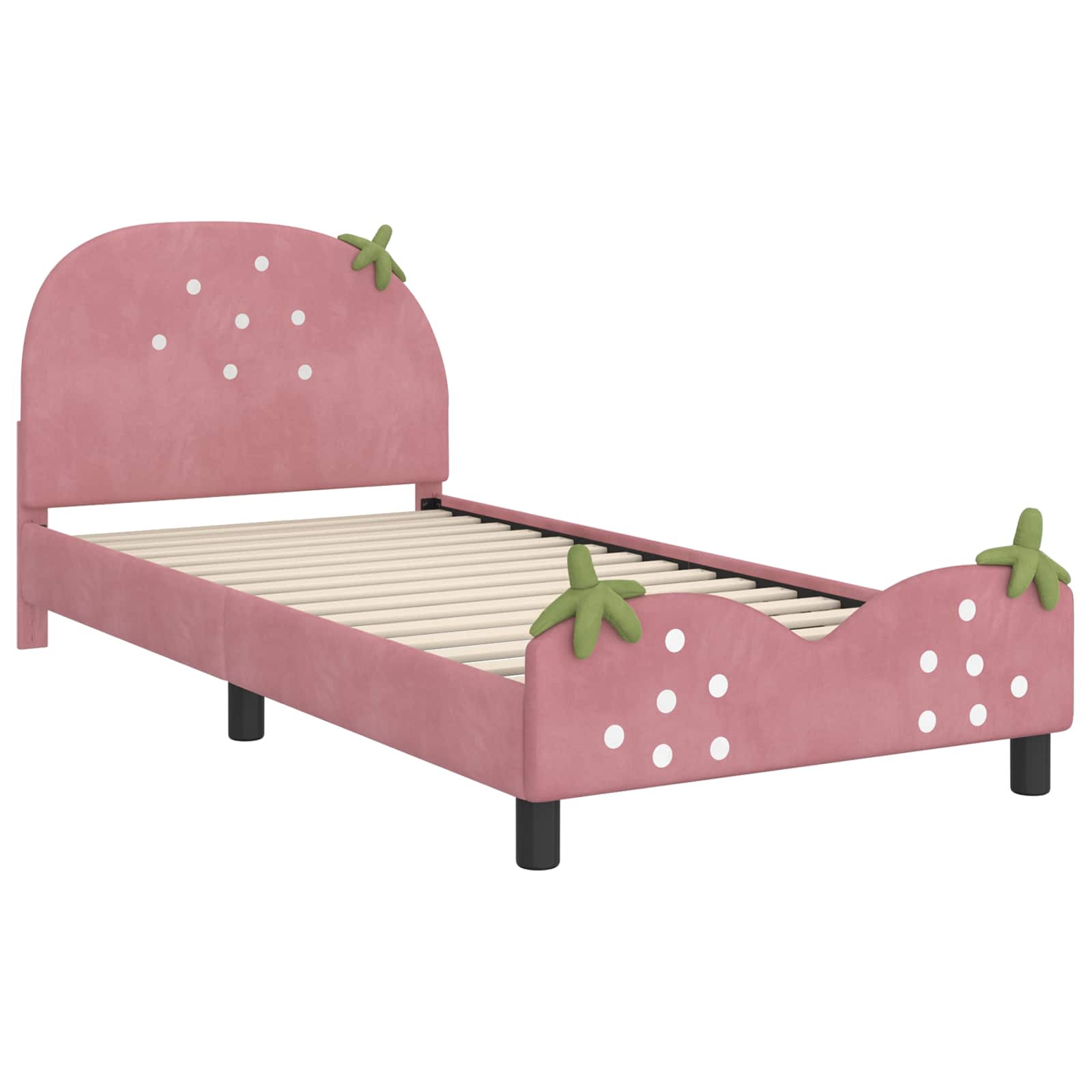 Bedframe voor kinderen met hoofdbord Roze 90 x 190 cm Fluweel is nu te koop bij PeponiXL, paradijselijk wonen!