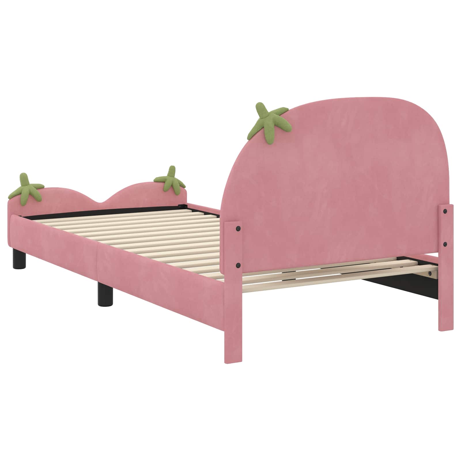 Bedframe voor kinderen met hoofdbord Roze 90 x 190 cm Fluweel is nu te koop bij PeponiXL, paradijselijk wonen!
