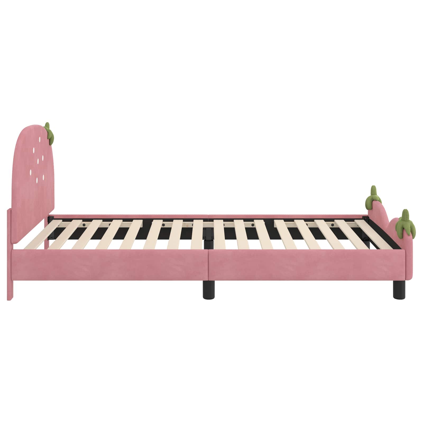 Bedframe voor kinderen met hoofdbord Roze 90 x 200 cm Fluweel is nu te koop bij PeponiXL, paradijselijk wonen!