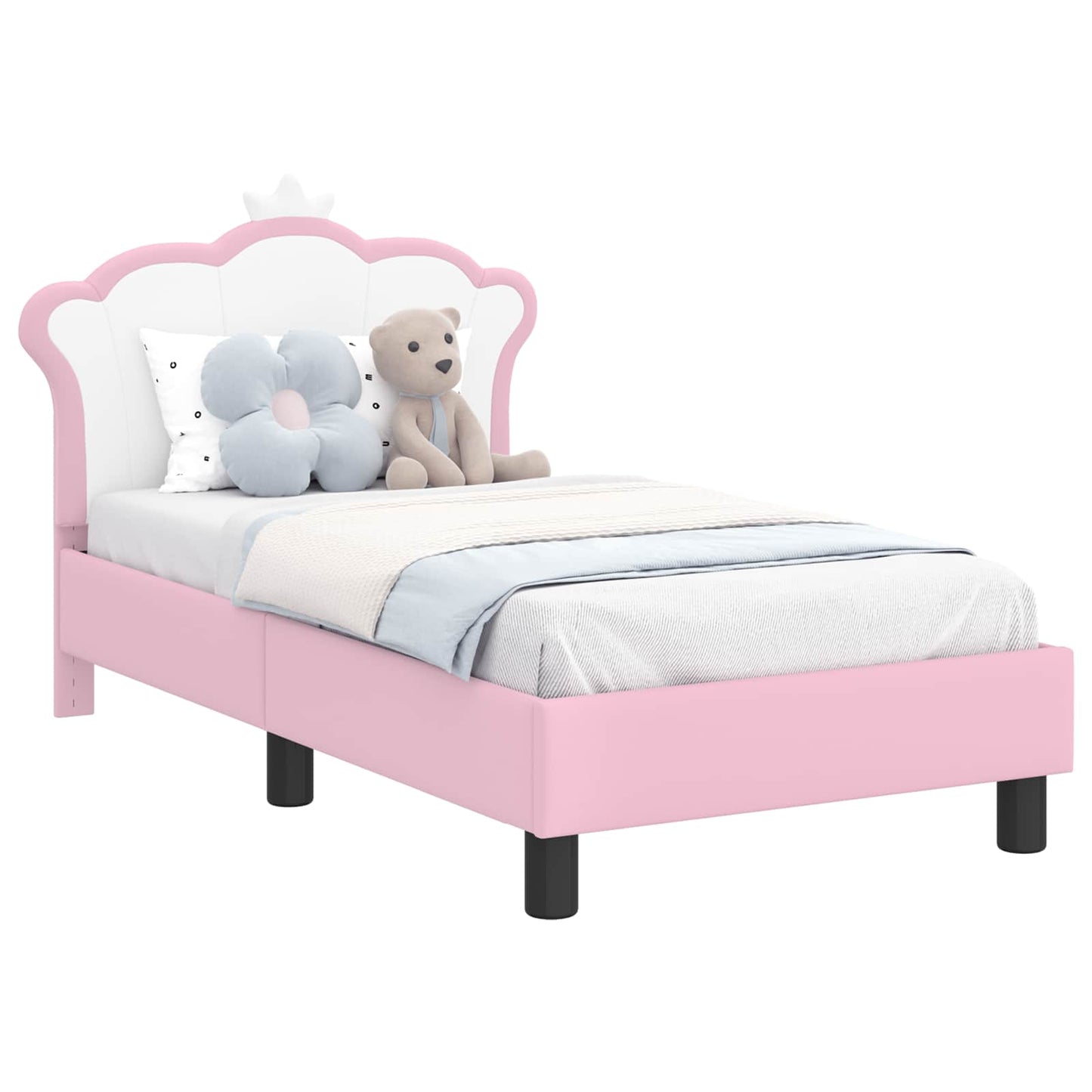 Peuterbedframe met hoofdbord Roze 70 x 140 cm PU