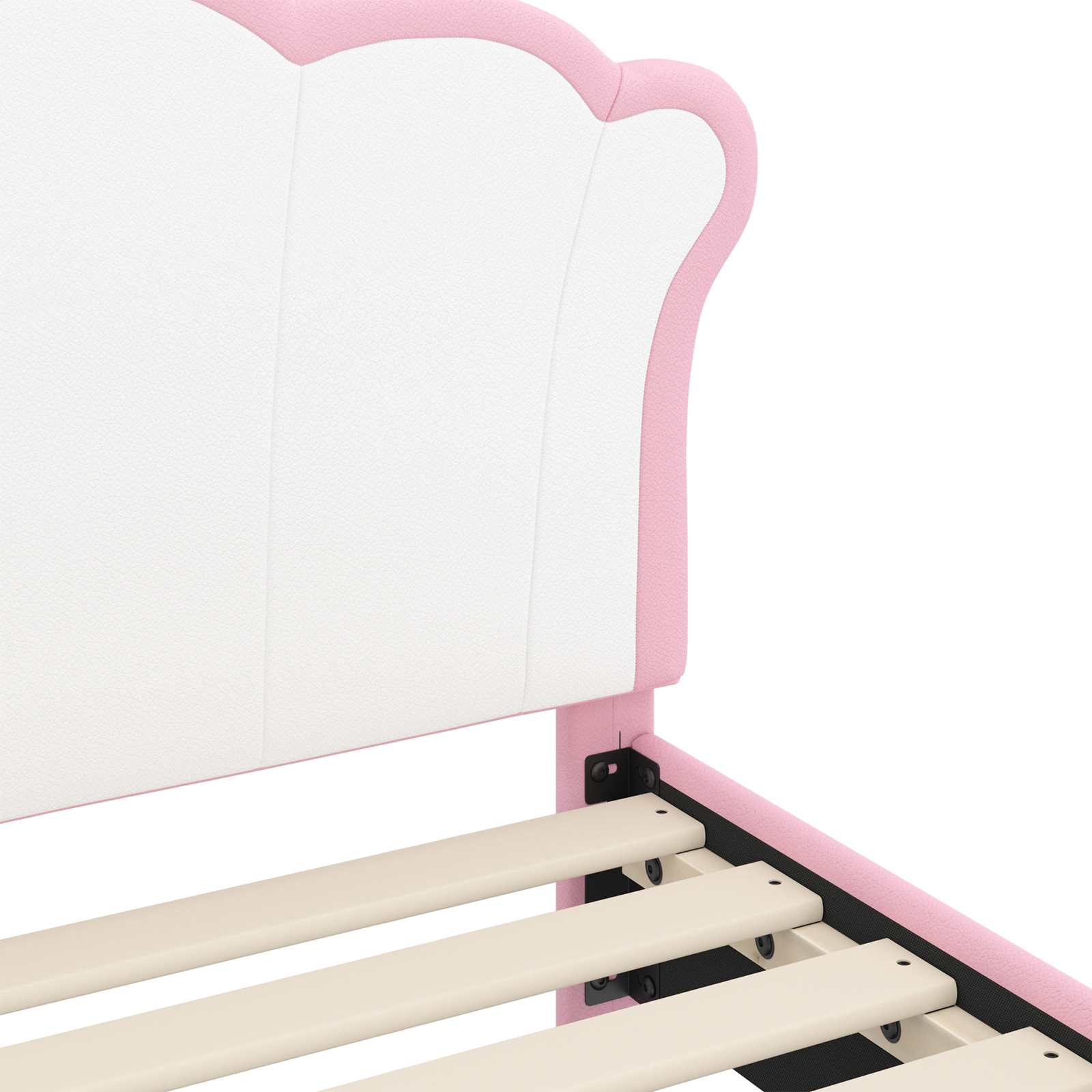 Bedframe voor kinderen met hoofdbord Roze 80 x 200 cm PU is nu te koop bij PeponiXL, paradijselijk wonen!