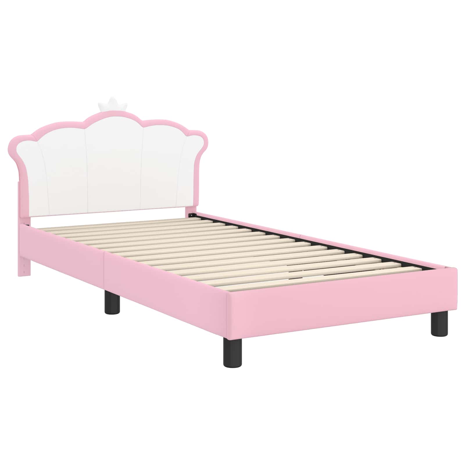 Bedframe voor kinderen met hoofdbord Roze 90 x 190 cm PU is nu te koop bij PeponiXL, paradijselijk wonen!