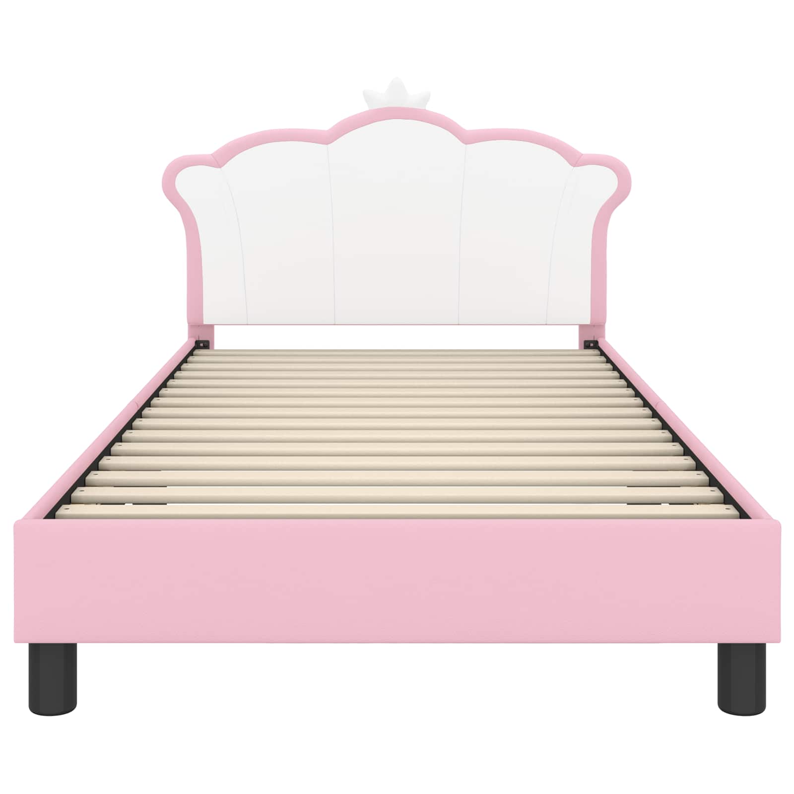 Bedframe voor kinderen met hoofdbord Roze 90 x 190 cm PU is nu te koop bij PeponiXL, paradijselijk wonen!