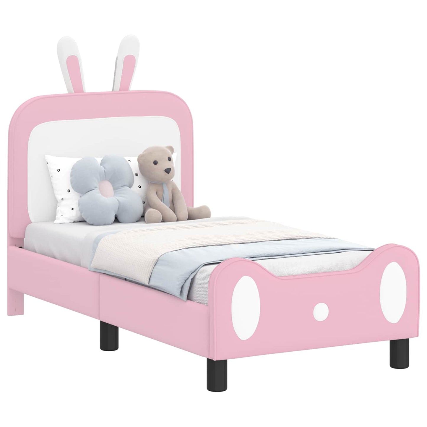 Peuterbedframe met hoofdbord met hoofdeinde Roze 70 x 140 cm PU is nu te koop bij PeponiXL, paradijselijk wonen!