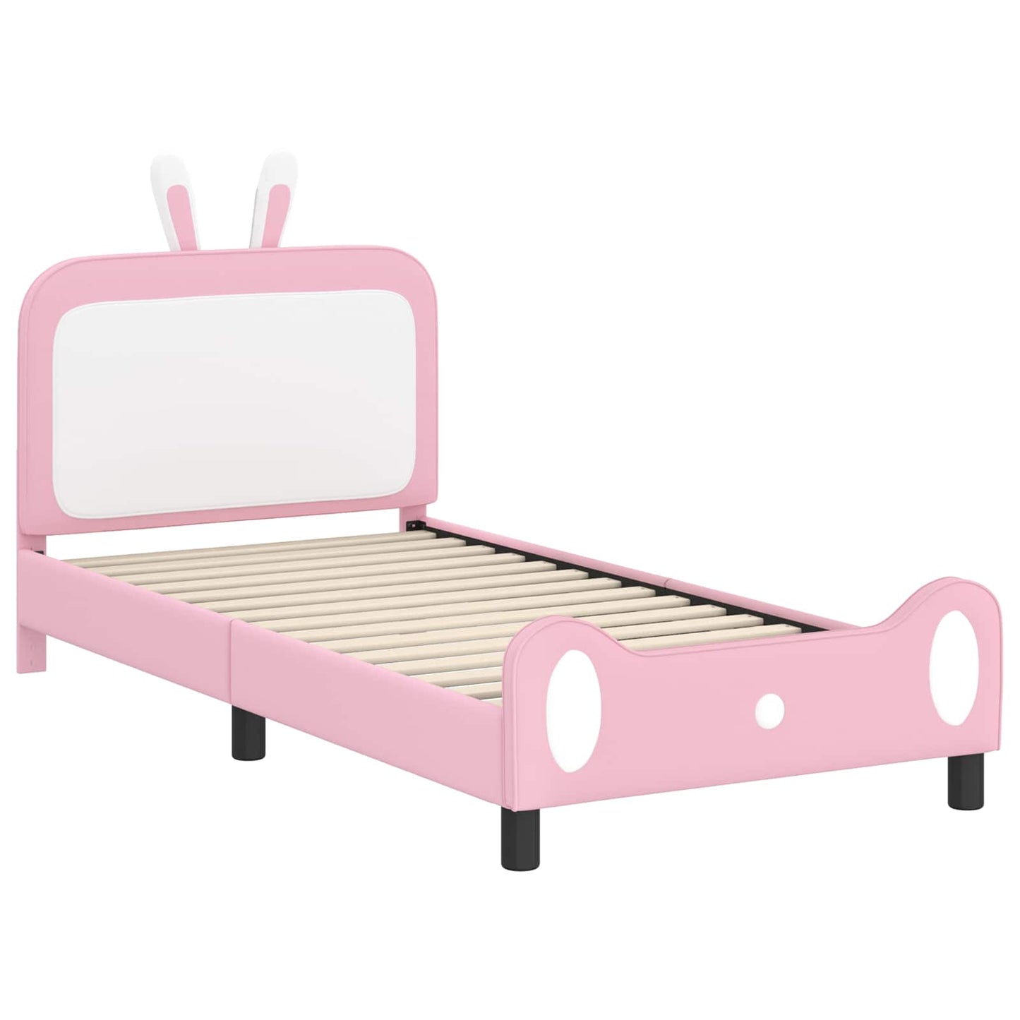 Bedframe voor kinderen met hoofdbord Roze 90 x 190 cm PU is nu te koop bij PeponiXL, paradijselijk wonen!