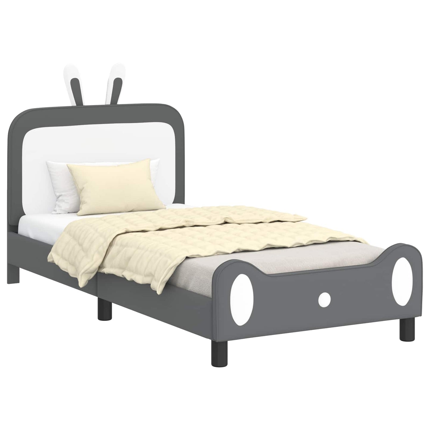 Bedframe voor kinderen met hoofdbord Lichtgrijs 90 x 190 cm PU is nu te koop bij PeponiXL, paradijselijk wonen!