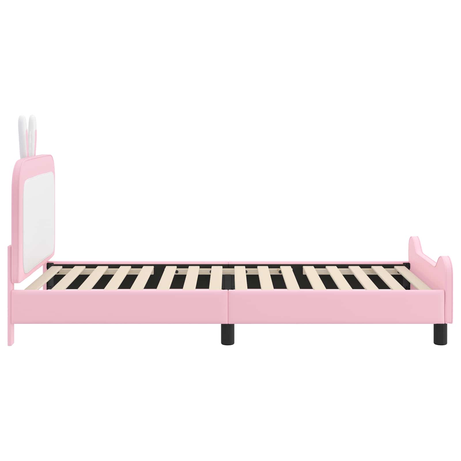 Bedframe voor kinderen met hoofdbord Roze 90 x 200 cm PU is nu te koop bij PeponiXL, paradijselijk wonen!