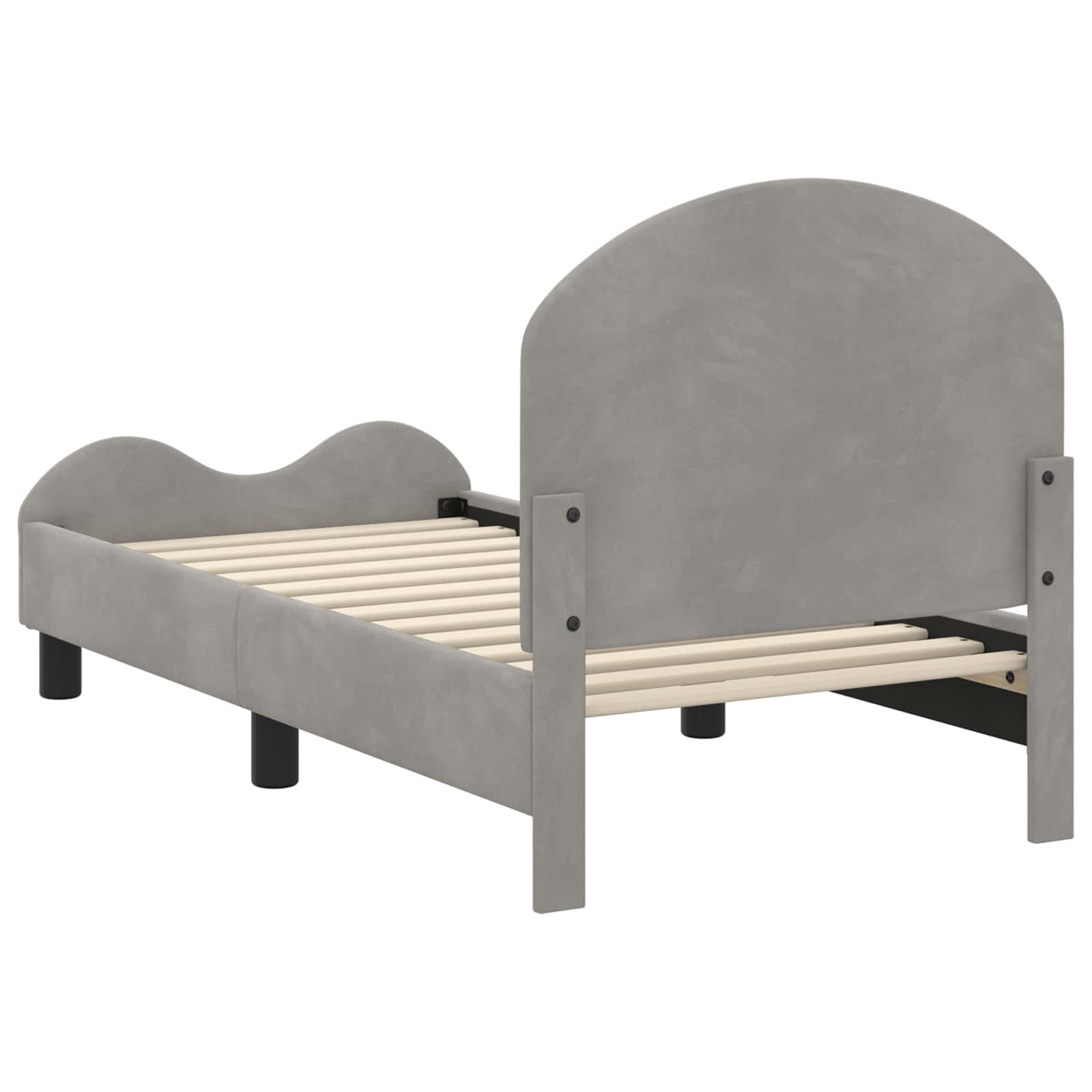 Peuterbedframe met hoofdbord Lichtgrijs 70 x 140 cm Fluweel is nu te koop bij PeponiXL, paradijselijk wonen!