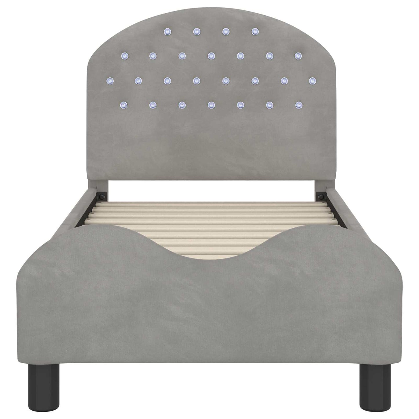 Peuterbedframe met hoofdbord Lichtgrijs 70 x 140 cm Fluweel is nu te koop bij PeponiXL, paradijselijk wonen!