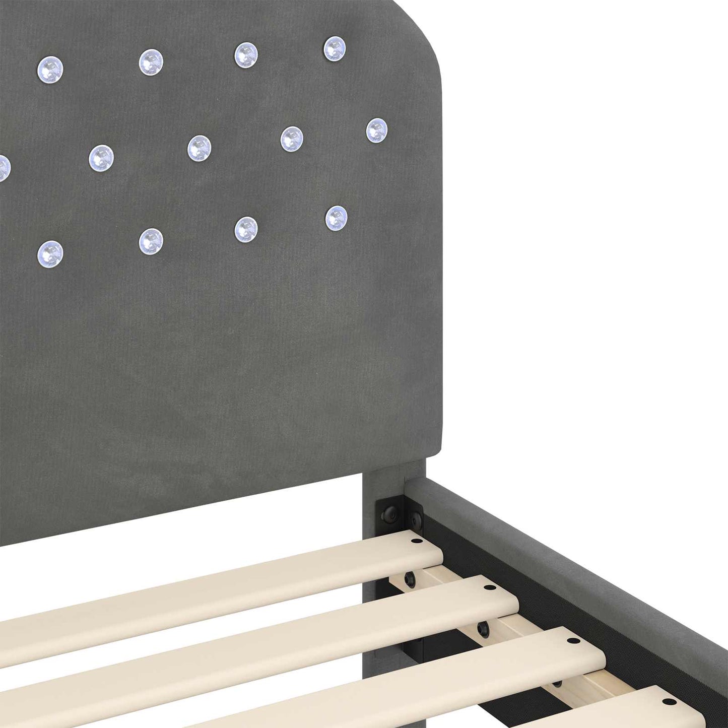 Peuterbedframe met hoofdbord Donkergrijs 70 x 140 cm Fluweel is nu te koop bij PeponiXL, paradijselijk wonen!