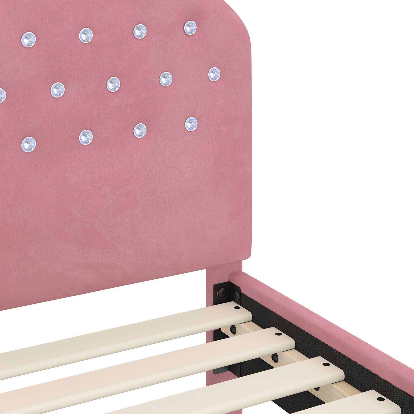Peuterbedframe met hoofdbord Roze 70 x 140 cm Fluweel is nu te koop bij PeponiXL, paradijselijk wonen!
