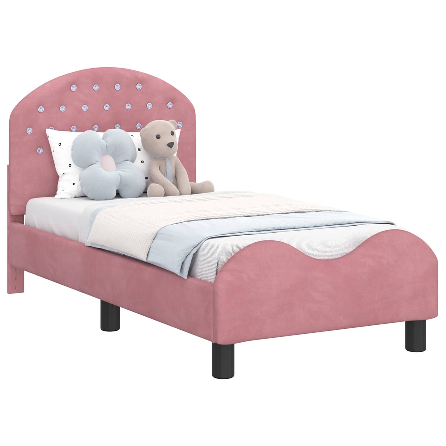 Peuterbedframe met hoofdbord Roze 70 x 140 cm Fluweel is nu te koop bij PeponiXL, paradijselijk wonen!