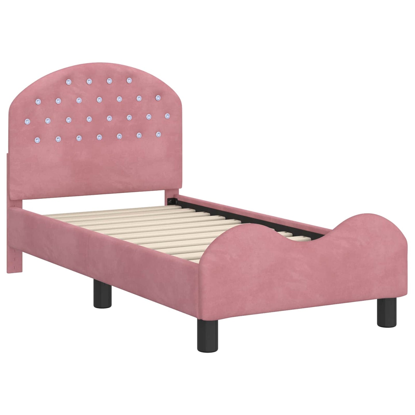 Peuterbedframe met hoofdbord Roze 70 x 140 cm Fluweel is nu te koop bij PeponiXL, paradijselijk wonen!