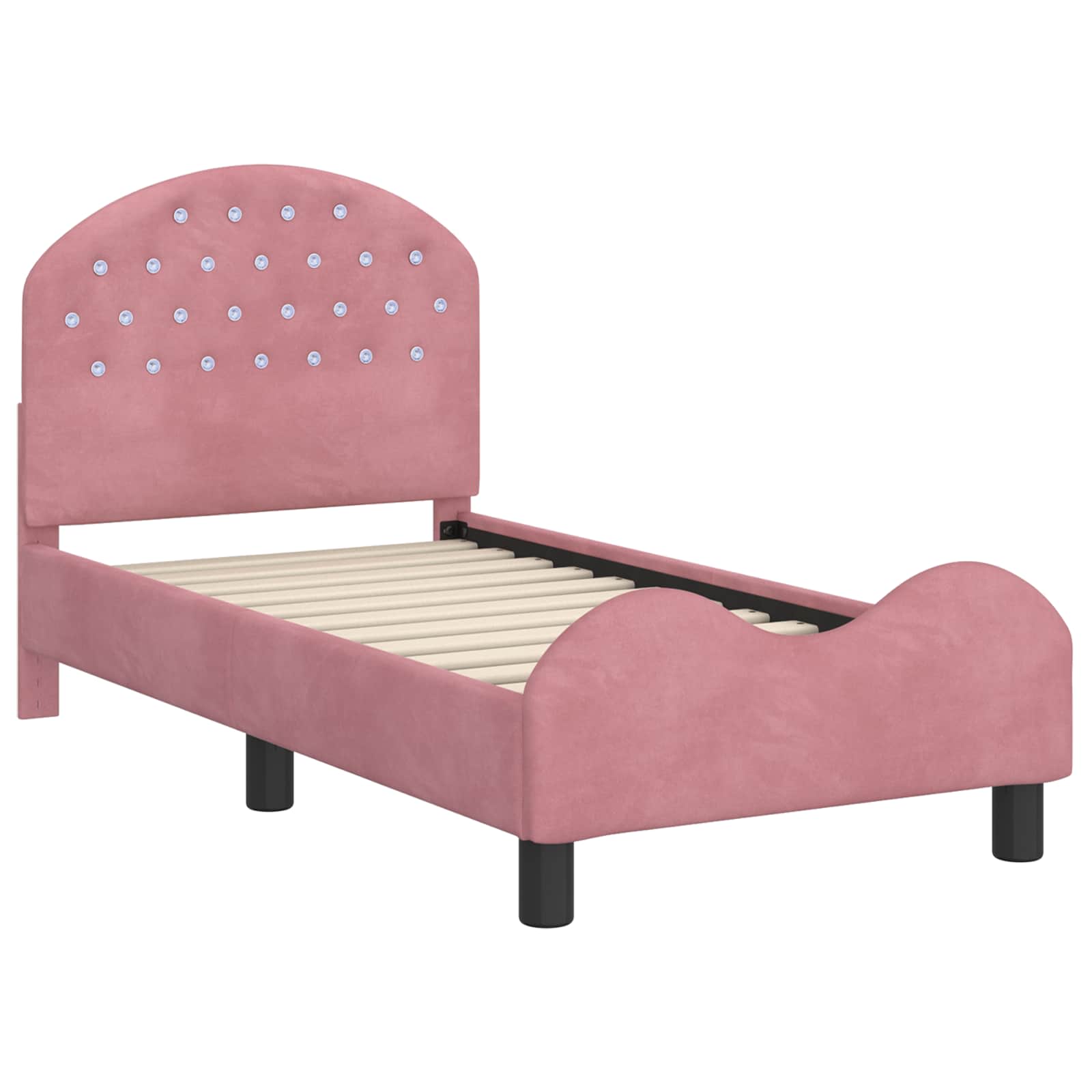 Peuterbedframe met hoofdbord Roze 70 x 140 cm Fluweel is nu te koop bij PeponiXL, paradijselijk wonen!